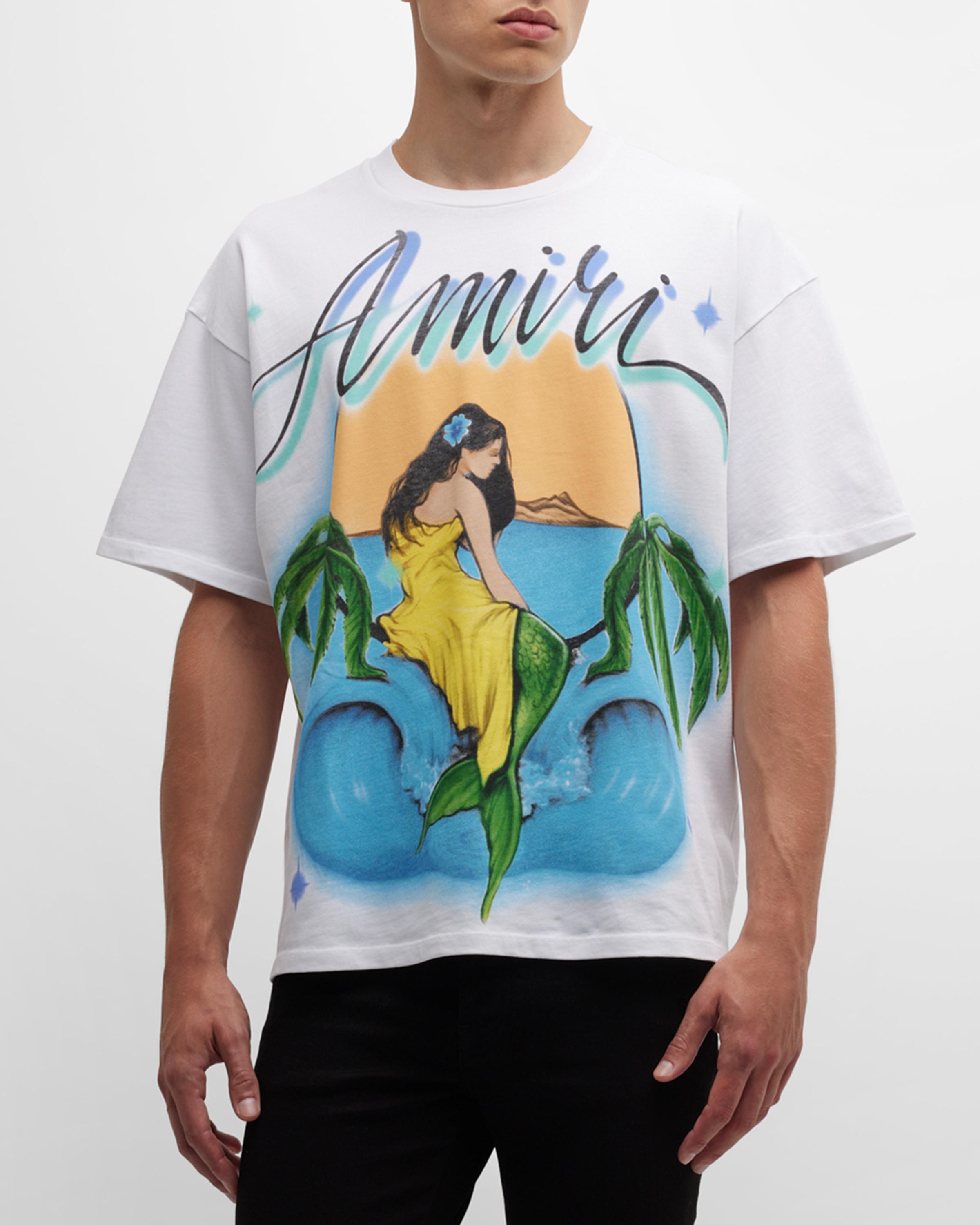Amiri Men's Airbrushed Mermaid T-Shirt | Neiman Marcus