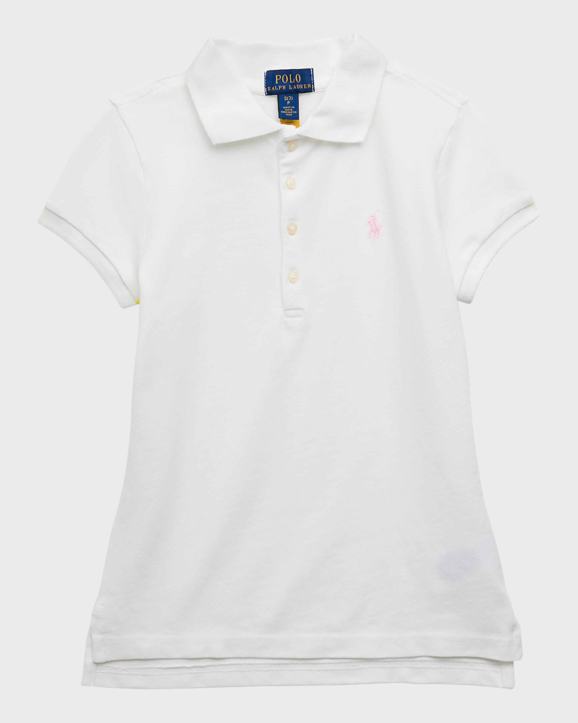 Ralph Lauren Childrenswear Girl's Short-Sleeve Logo Embroidery Polo Shirt, Size S-XL