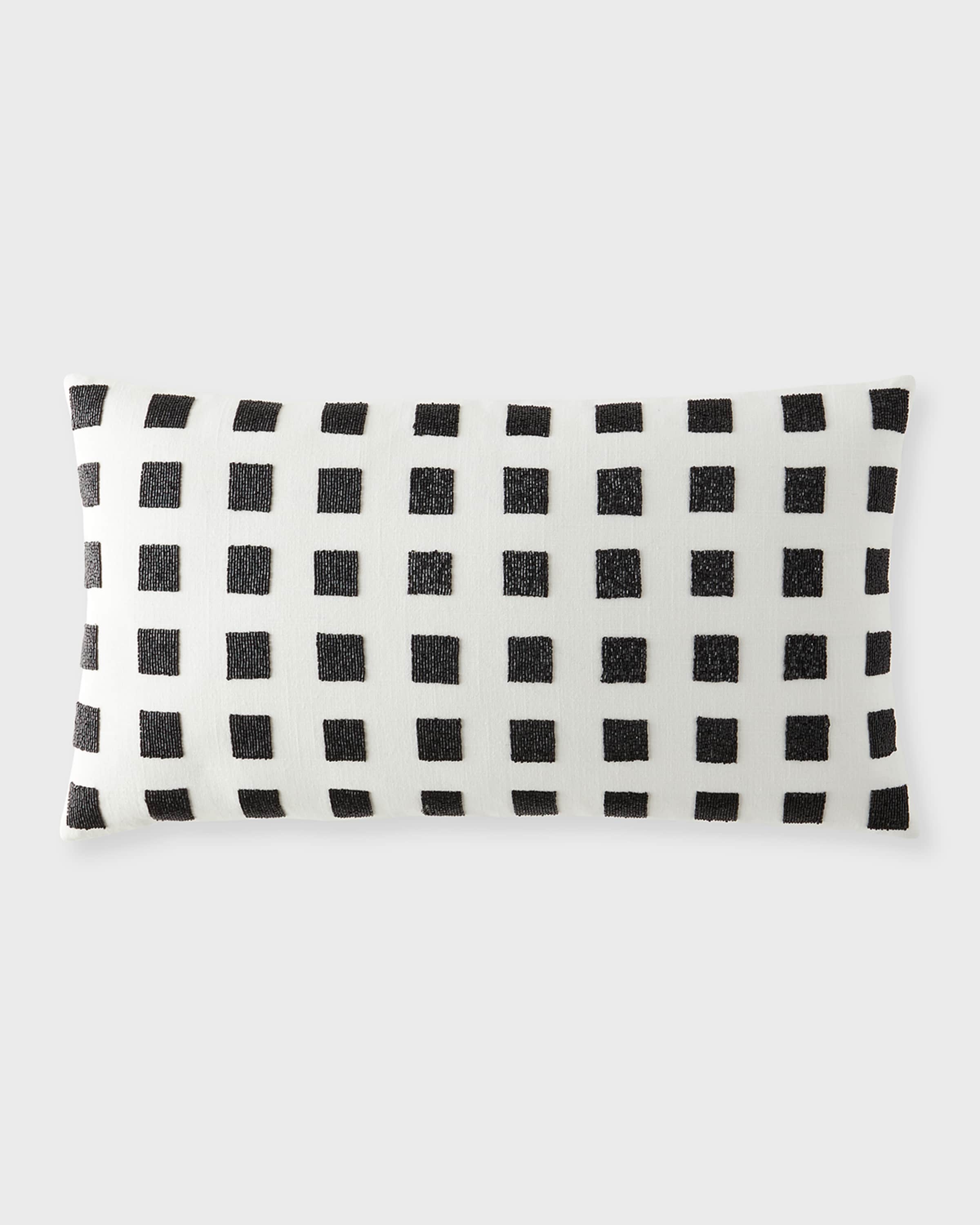 Callisto Home Monte Beaded Squares Decorative Pillow, 14" x 24"