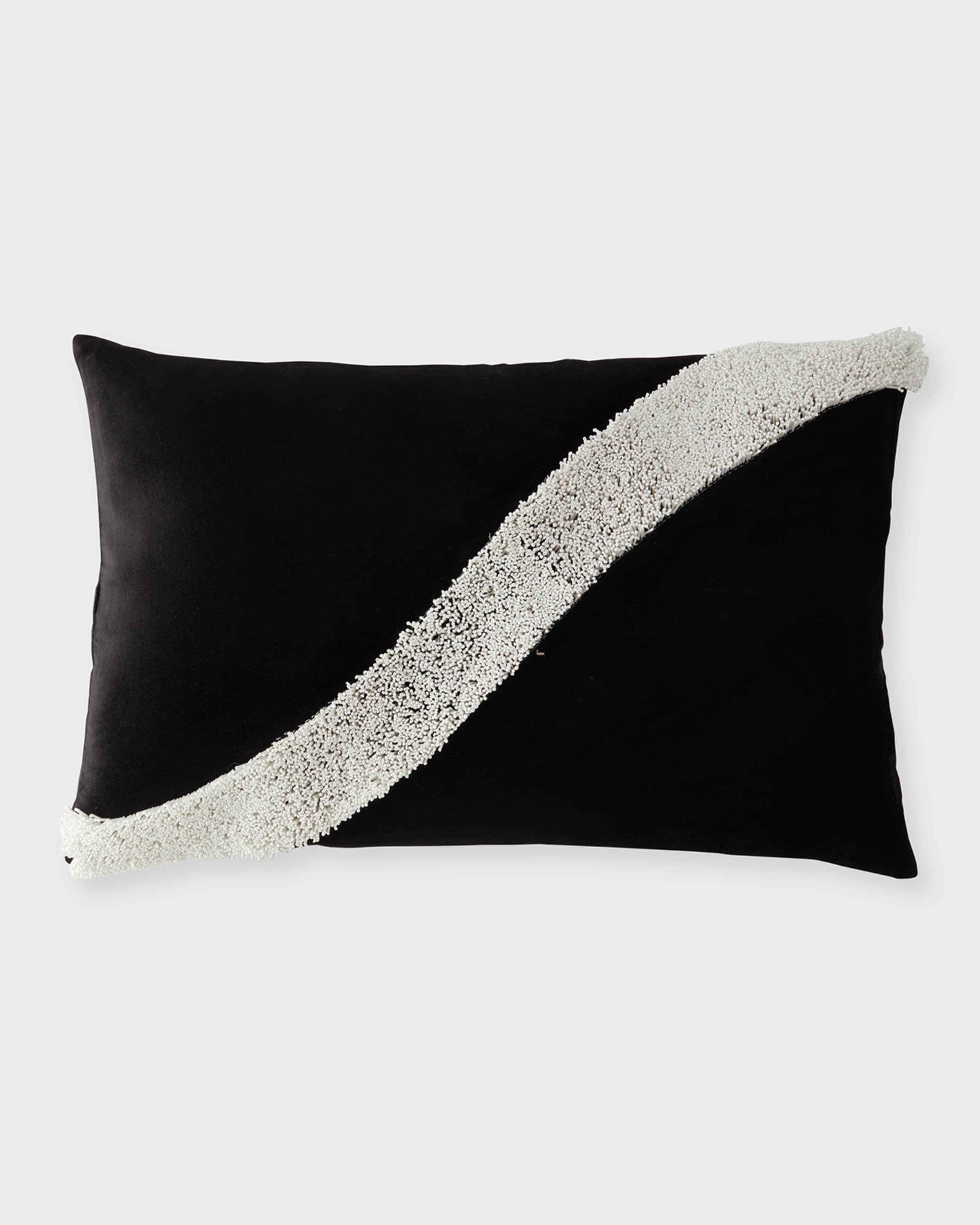 Callisto Home Monte Beaded Wave Decorative Pillow, 18" x 30"