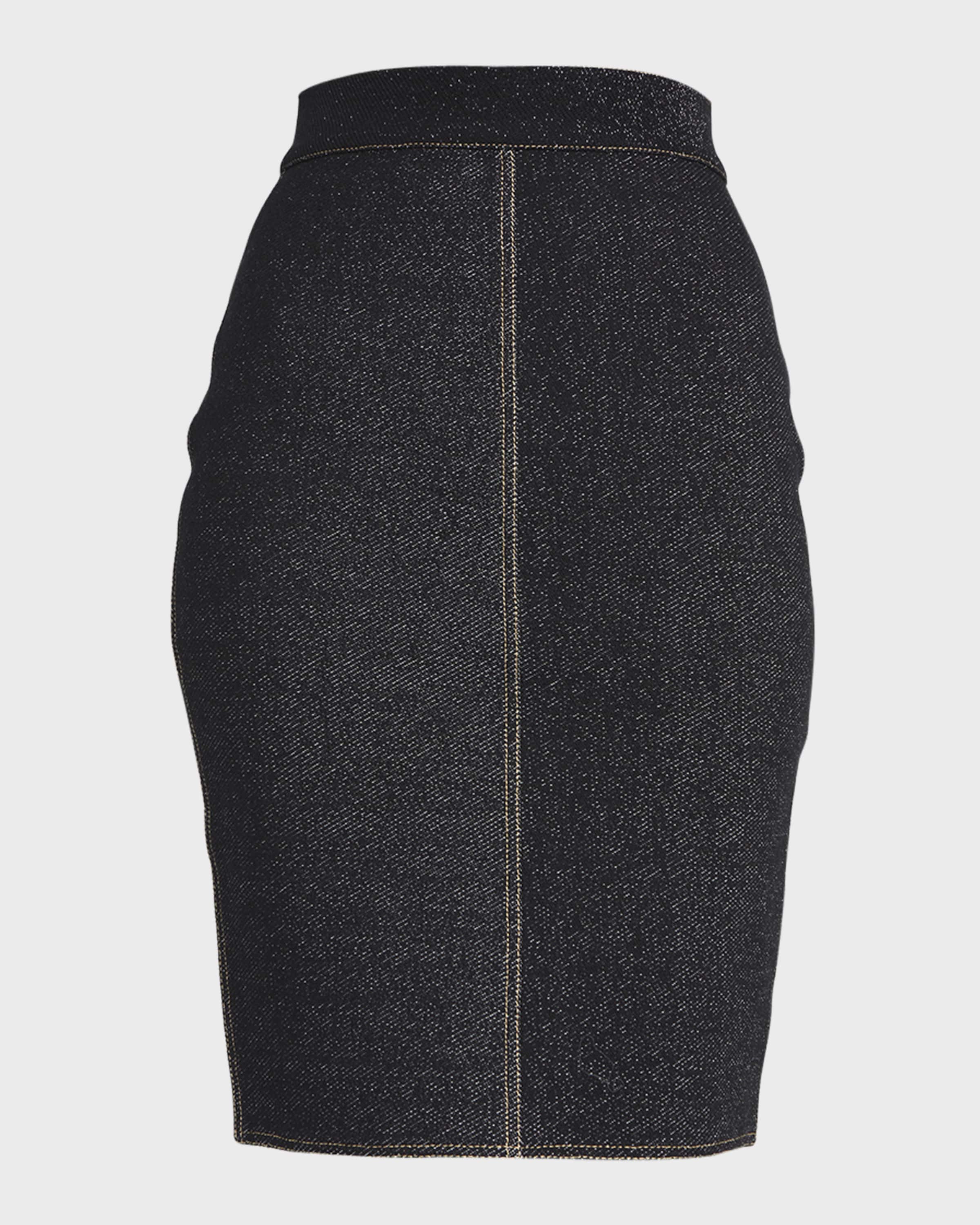 ALAIA Paneled Denim Tube Skirt