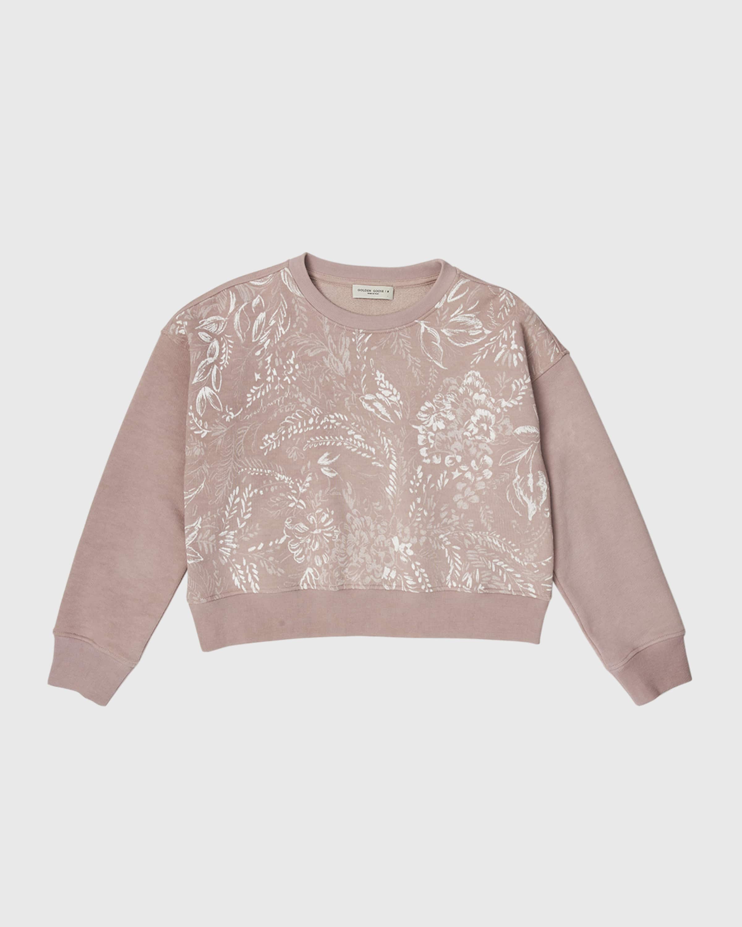 Golden Goose Girl's Journey Toile Dejouy-Print Cropped Sweatshirt, Size 4-10