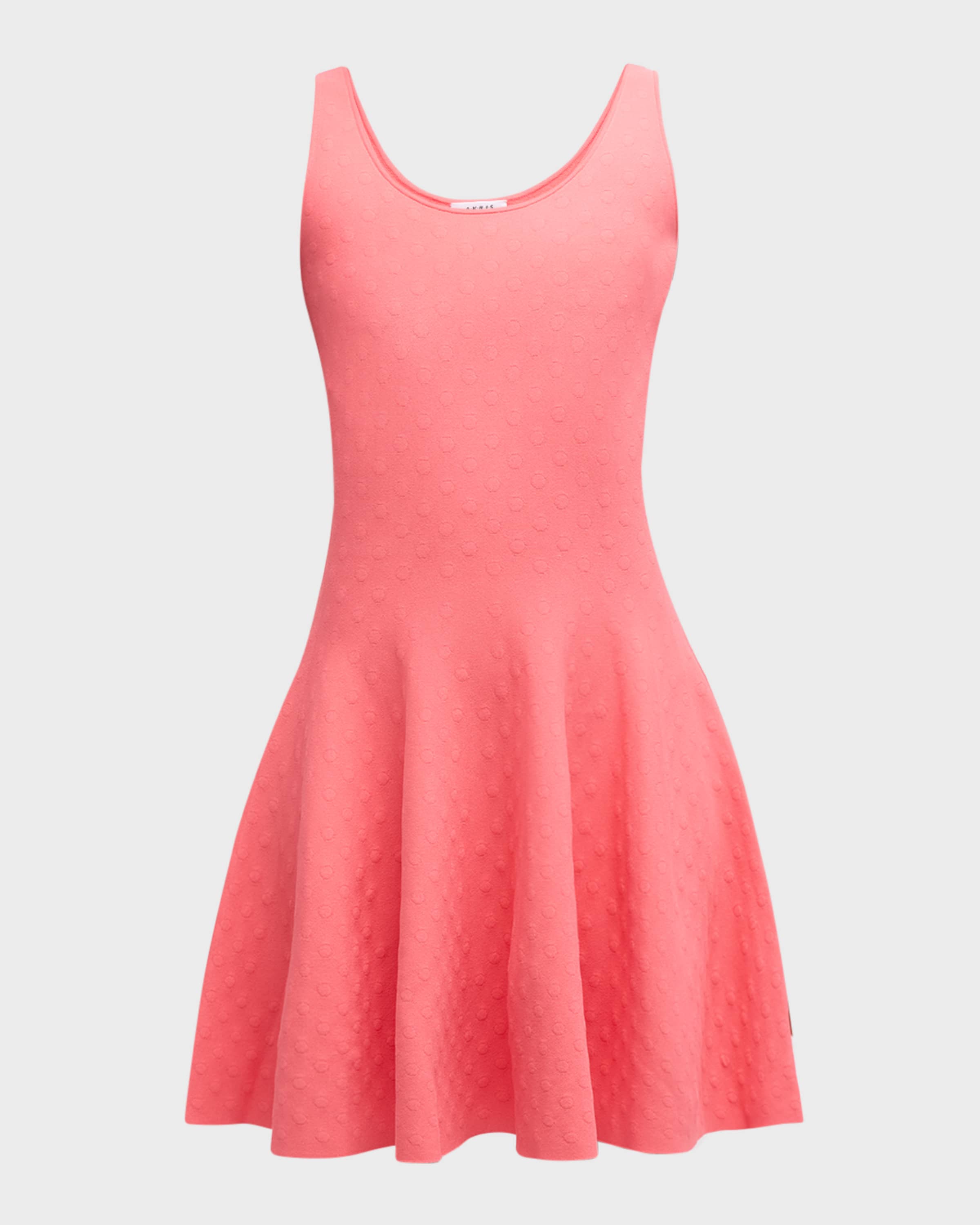 Akris punto Punto Dot-Intarsia Sleeveless A-Line Knit Dress