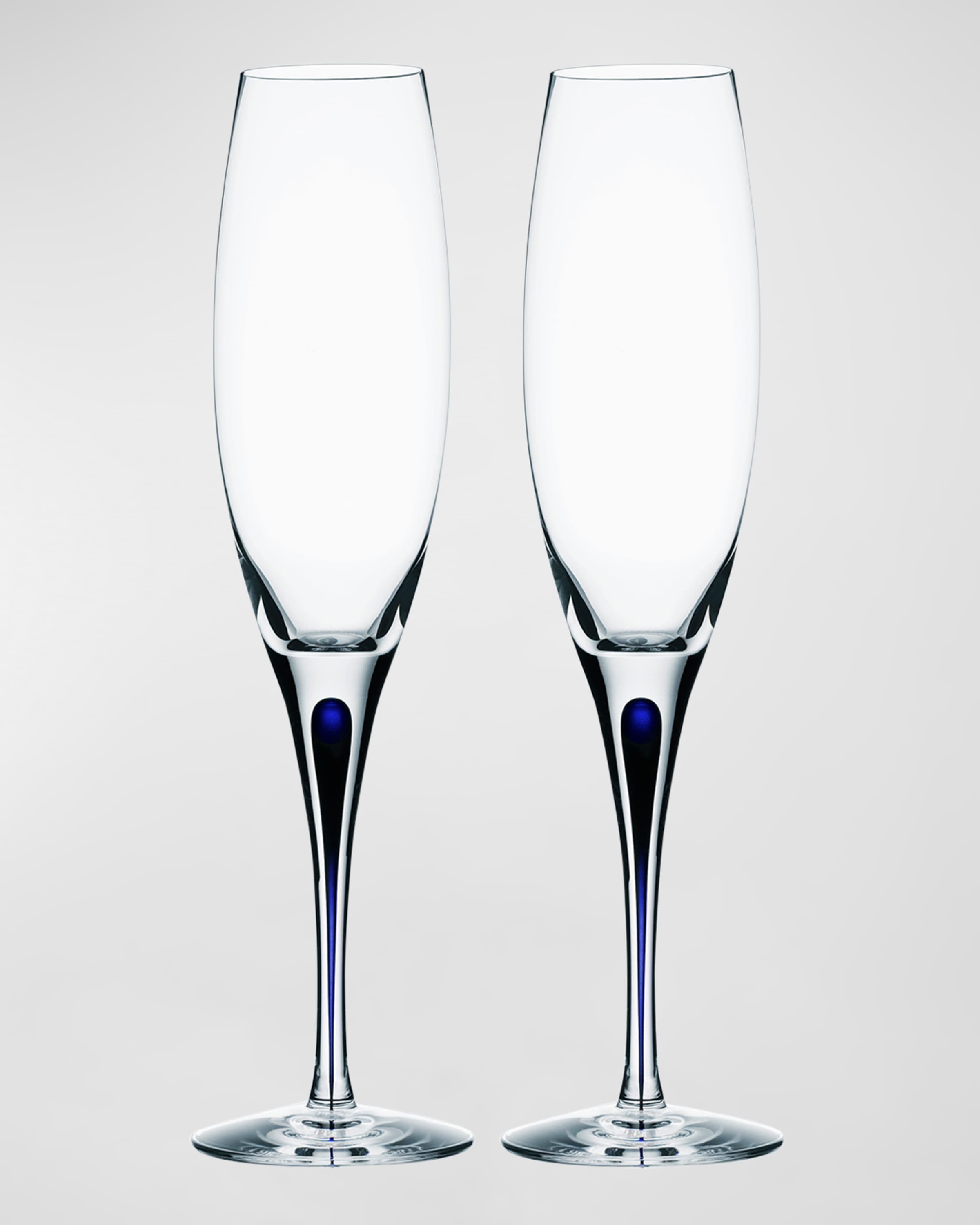 Orrefors Intermezzo Blue Flutes, Set of 2
