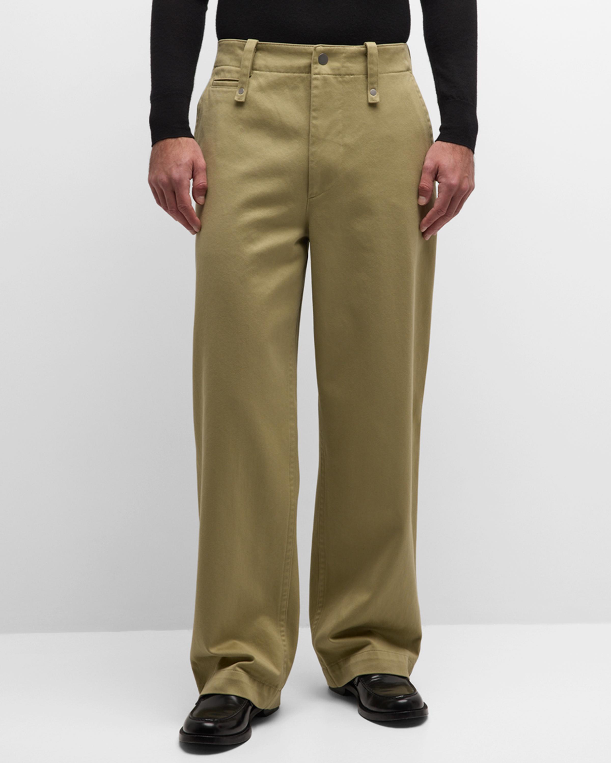 Burberry Men's Wide-Leg Chino Pants | Neiman Marcus