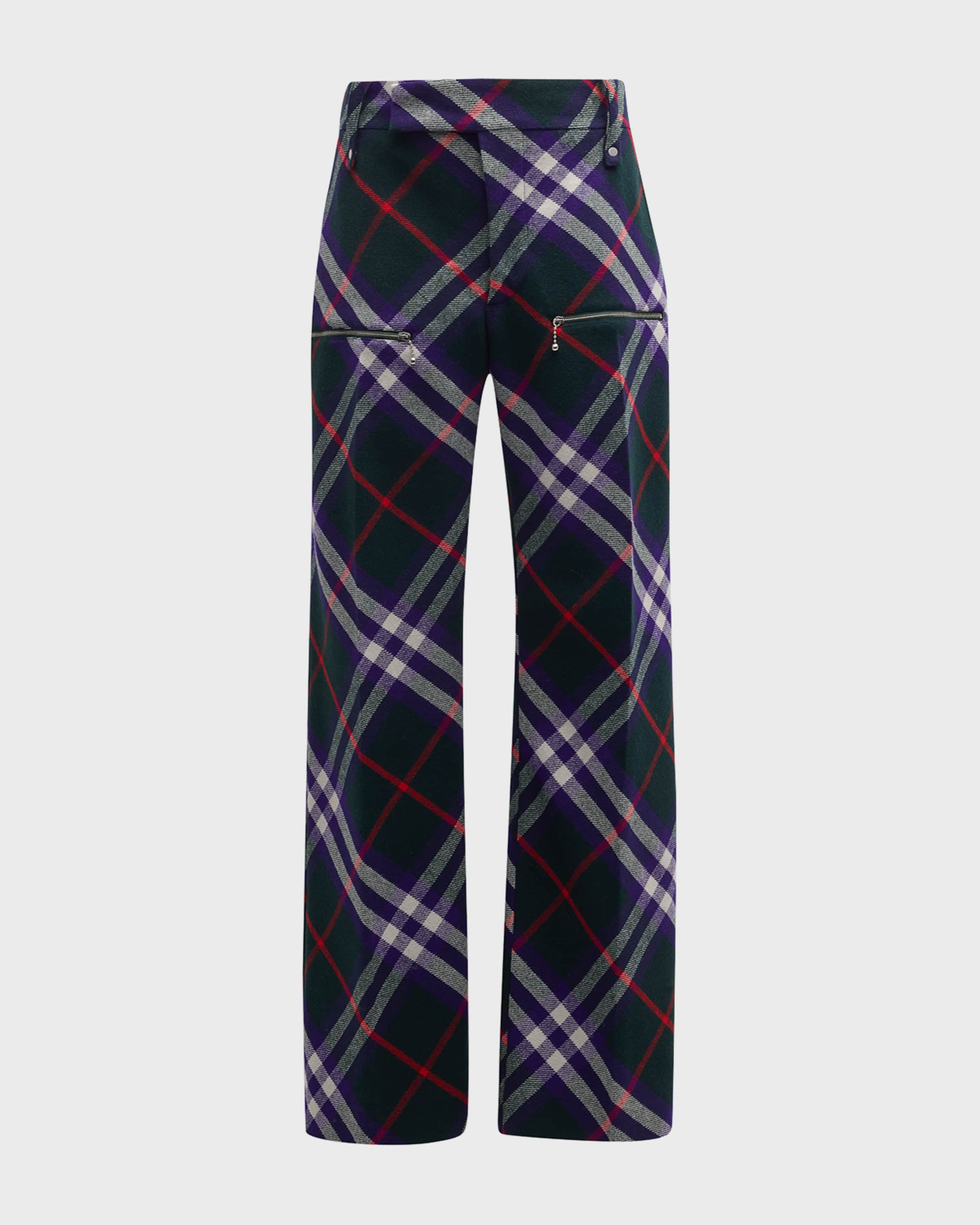 ブランドバッグ 人気ランキング2025 Pants Multi-Check Men's Burberry with Marcus Neiman | Zippers パンツ