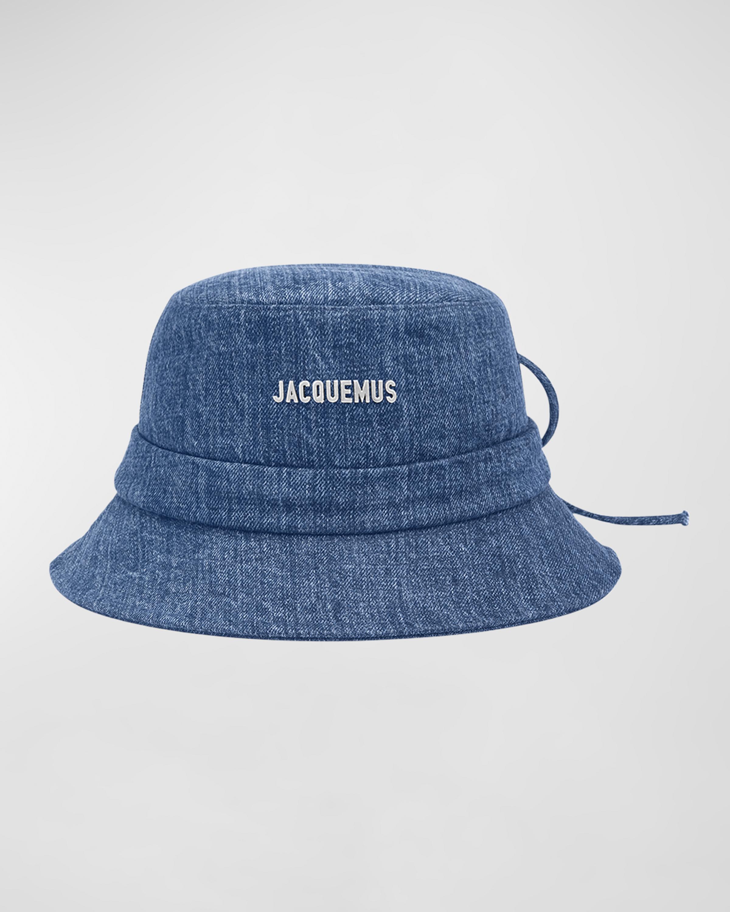 jacquemus バケットハット デニム 60 Jacquemus Le Bob Gadjo Denim Bucket Hat | Neiman Marcus