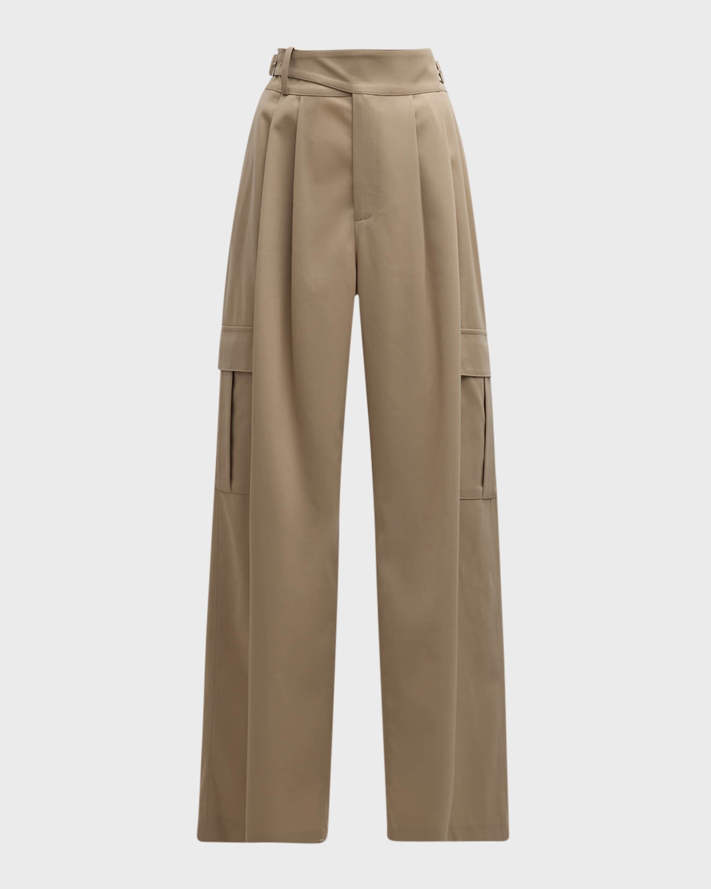 Salon 1884 Nell Pleated Straight-Leg Cargo Trousers