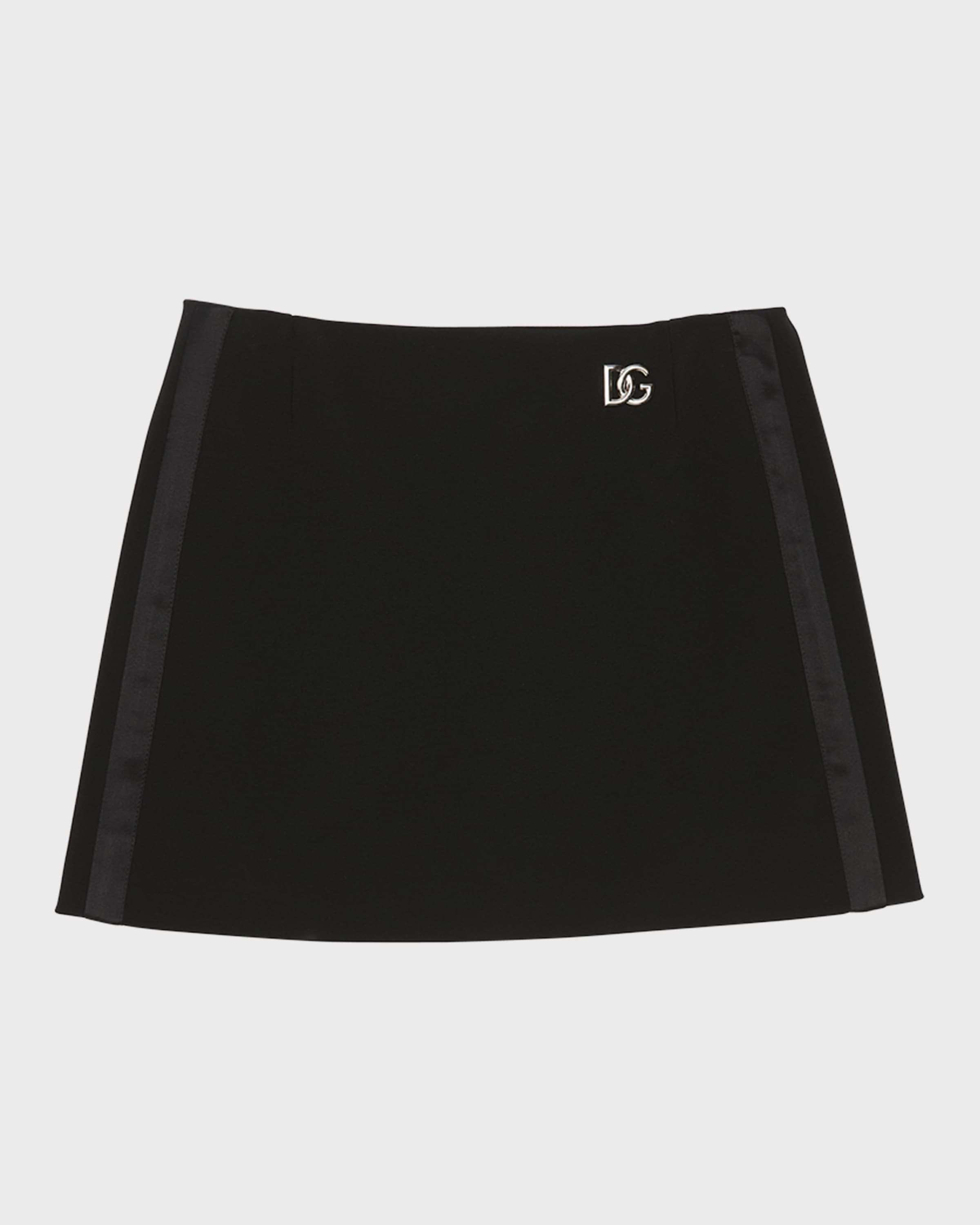 Dolce&Gabbana Girl's Logo Emblem Mini Skirt, Size 8-10