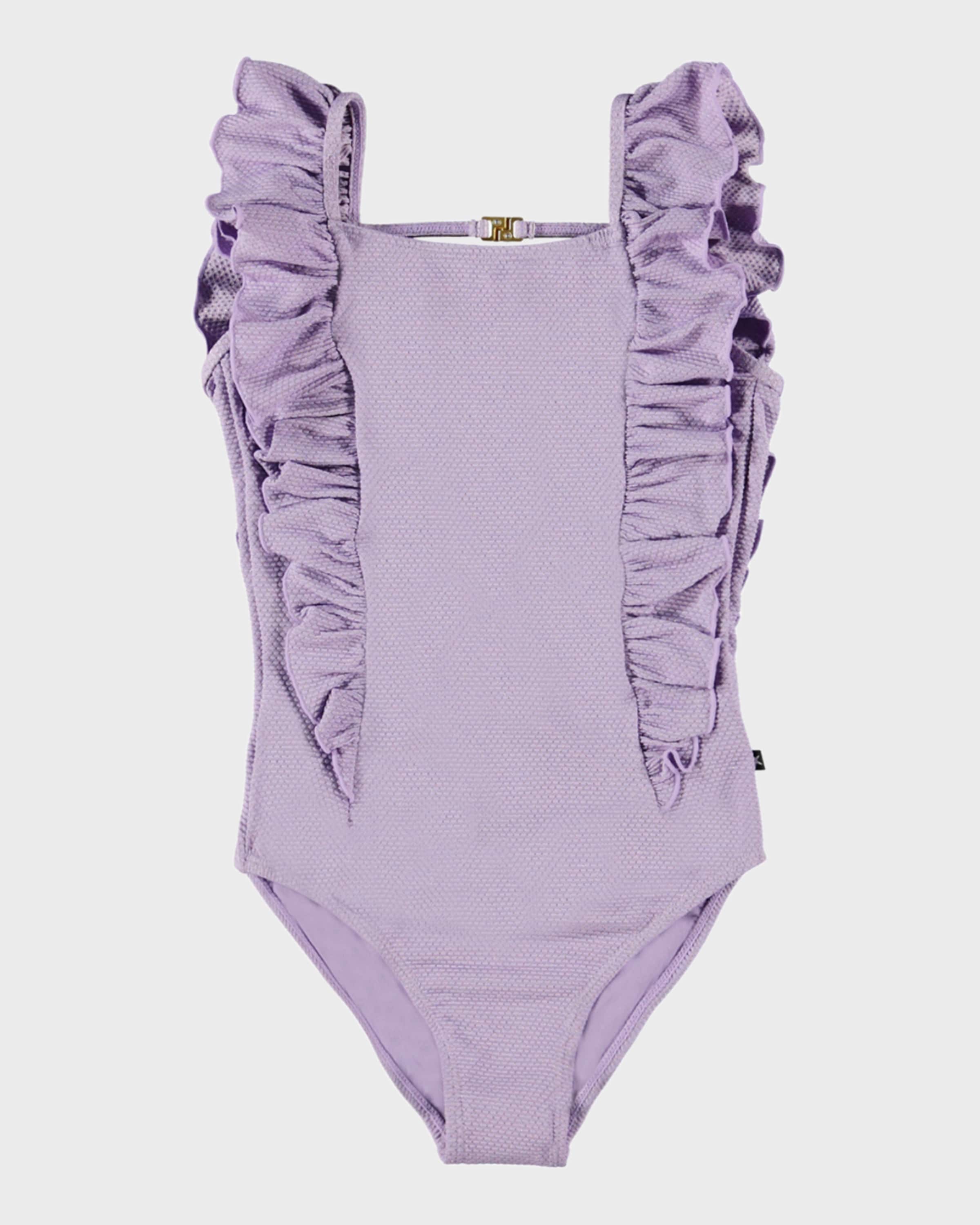 Molo Girl's Nathalie One Piece Ruffle Swimsuit, Size 8-14