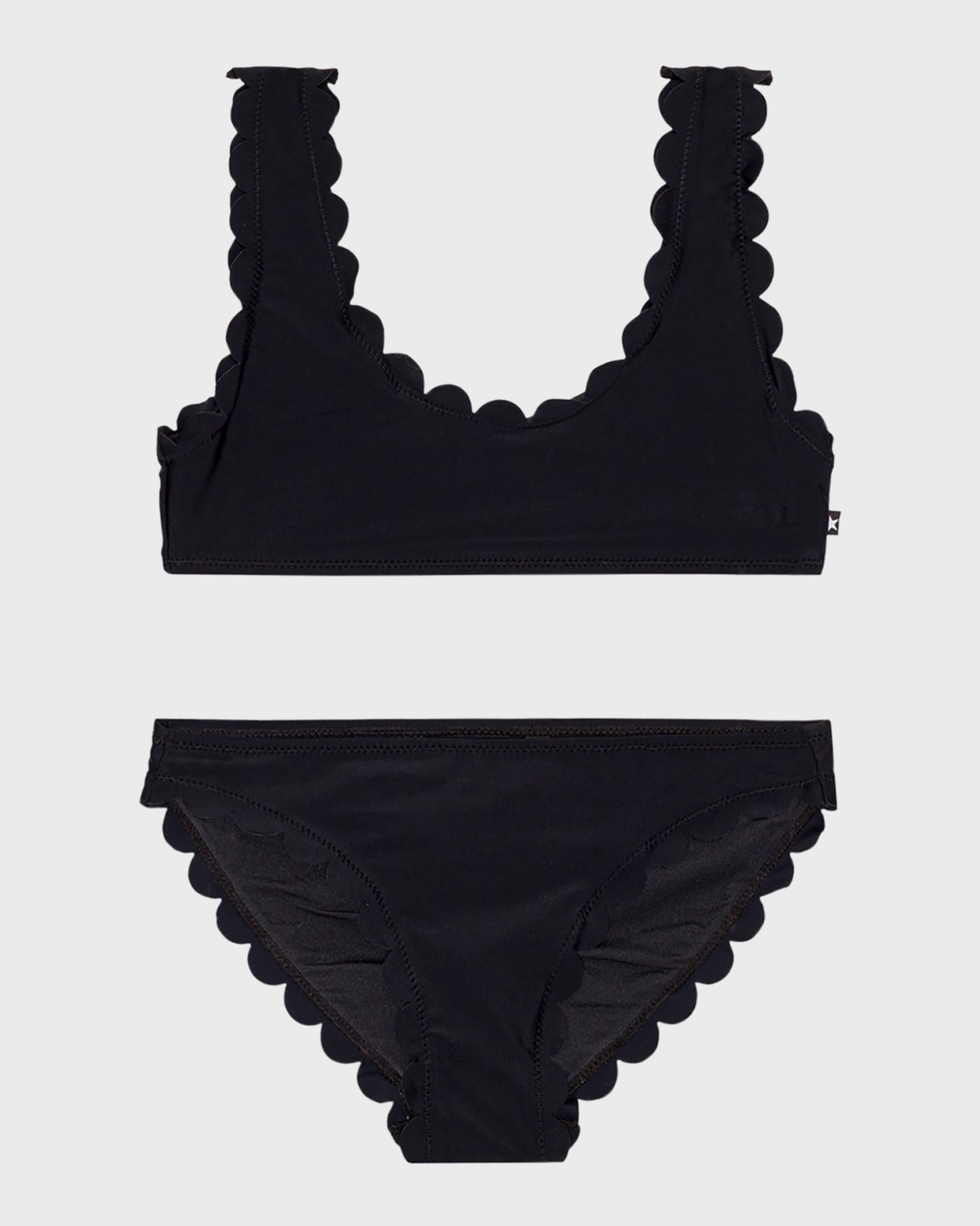 Molo Girl's Nolina Scallop-Trim Bikini, Size 7-14