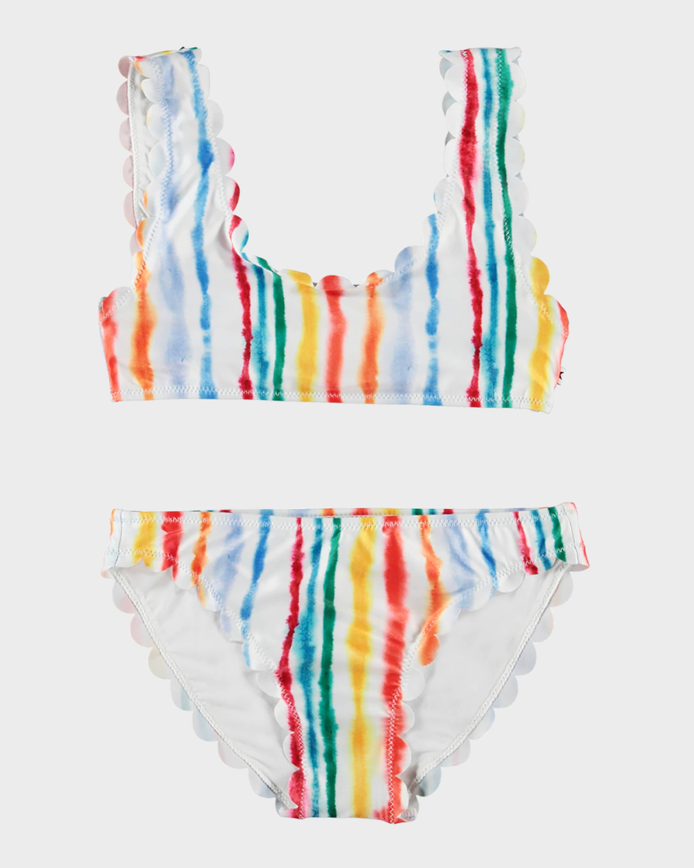 Molo Girl's Nolina Scallop-Trim Bikini, Size 3T-6