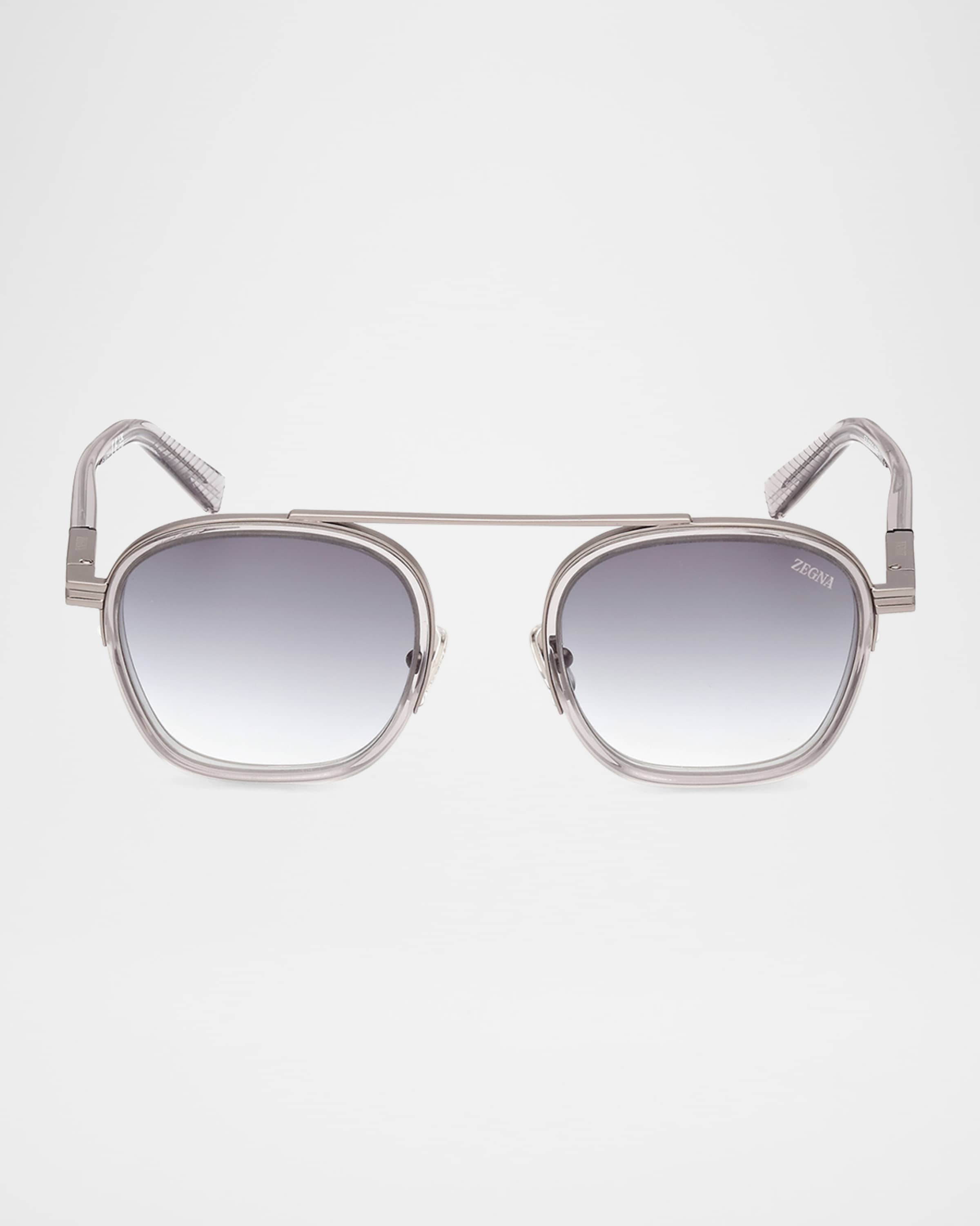 ヴィッテセンス#アスメラ７個 ZEGNA Men's Orizzonte I Geometric Acetate and Metal Sunglasses