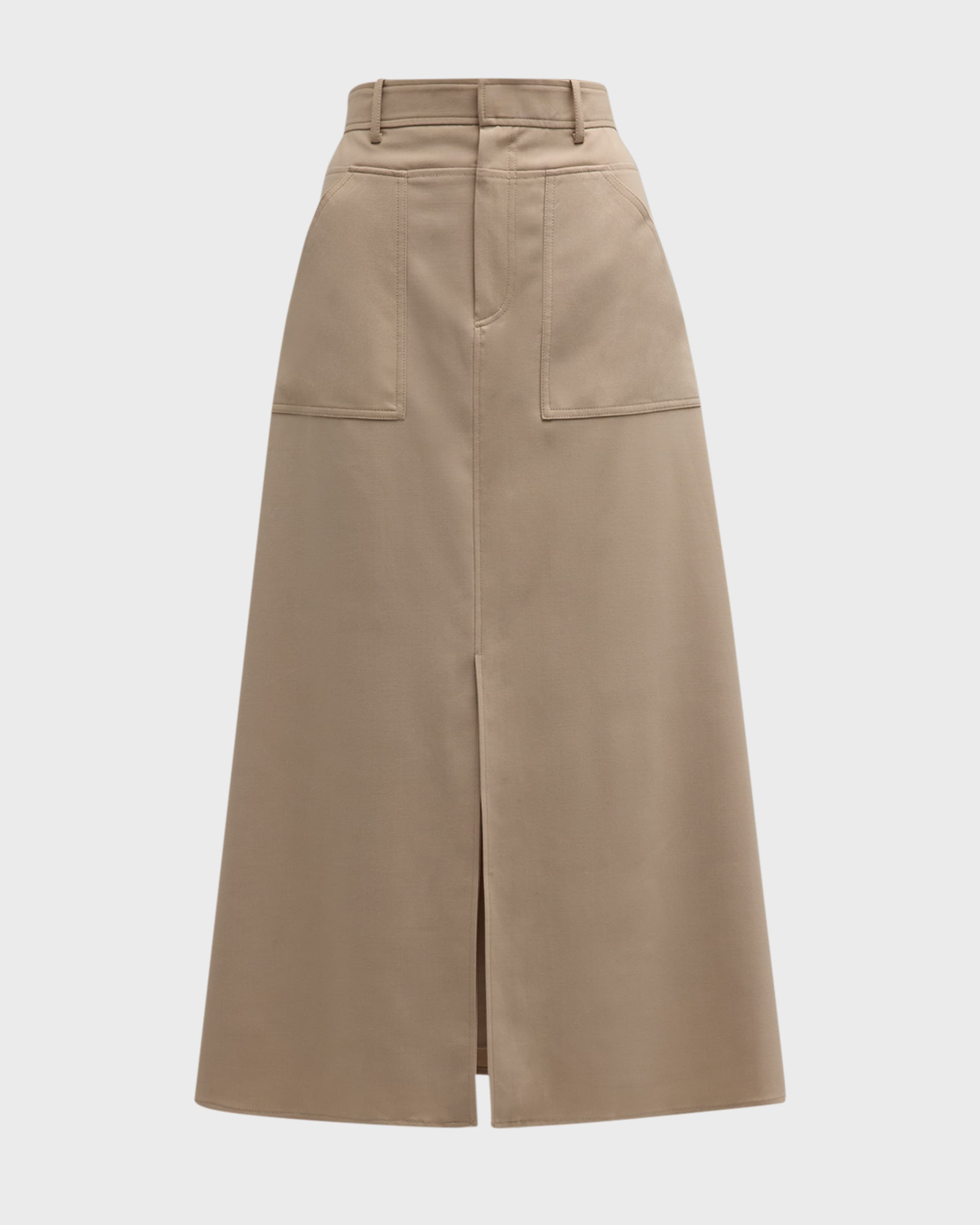 ADEAM Tessa Slit A-Line Midi Skirt