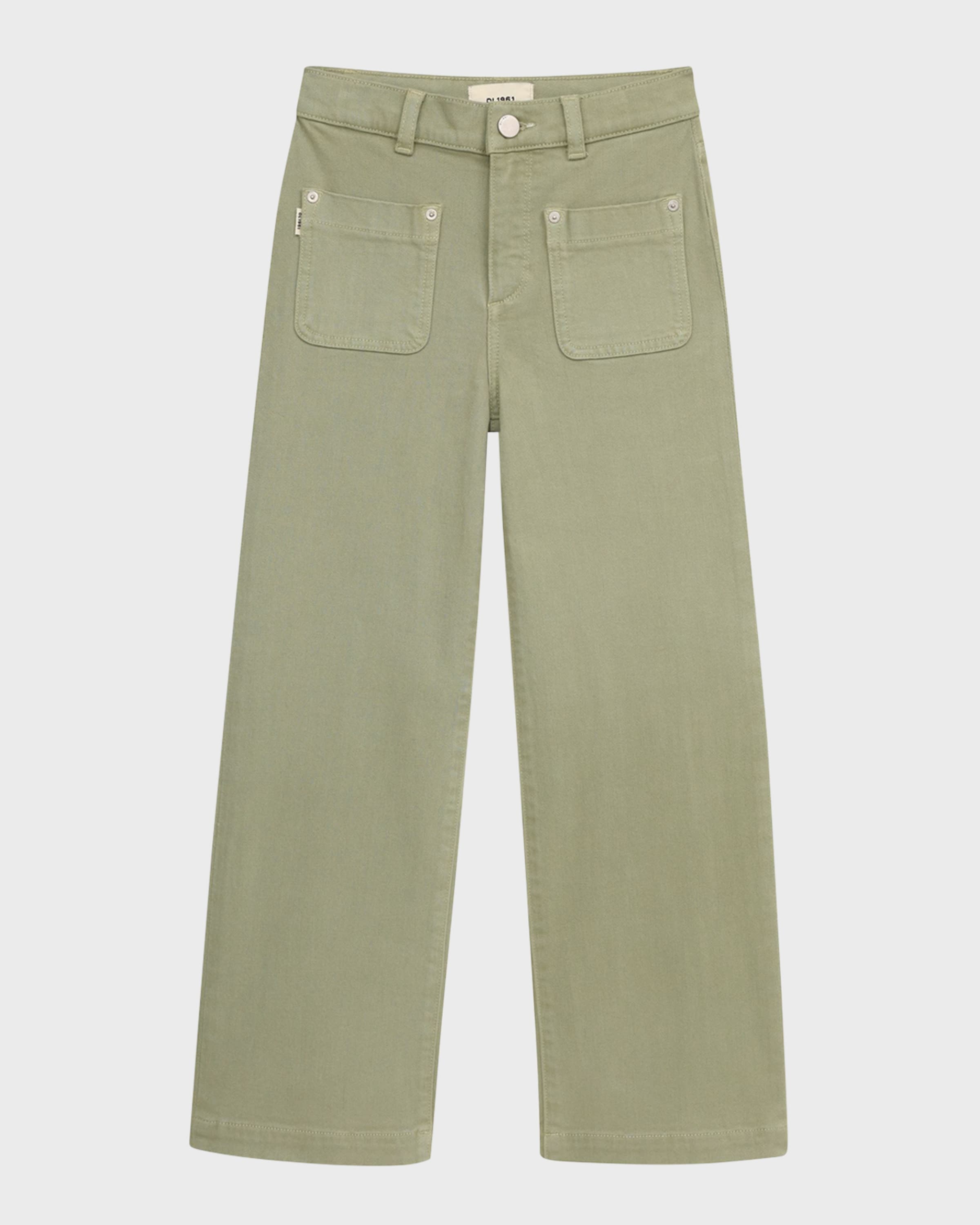 DL1961 Girl's Lily High-Rise Wide-Leg Jeans, Size 2-6