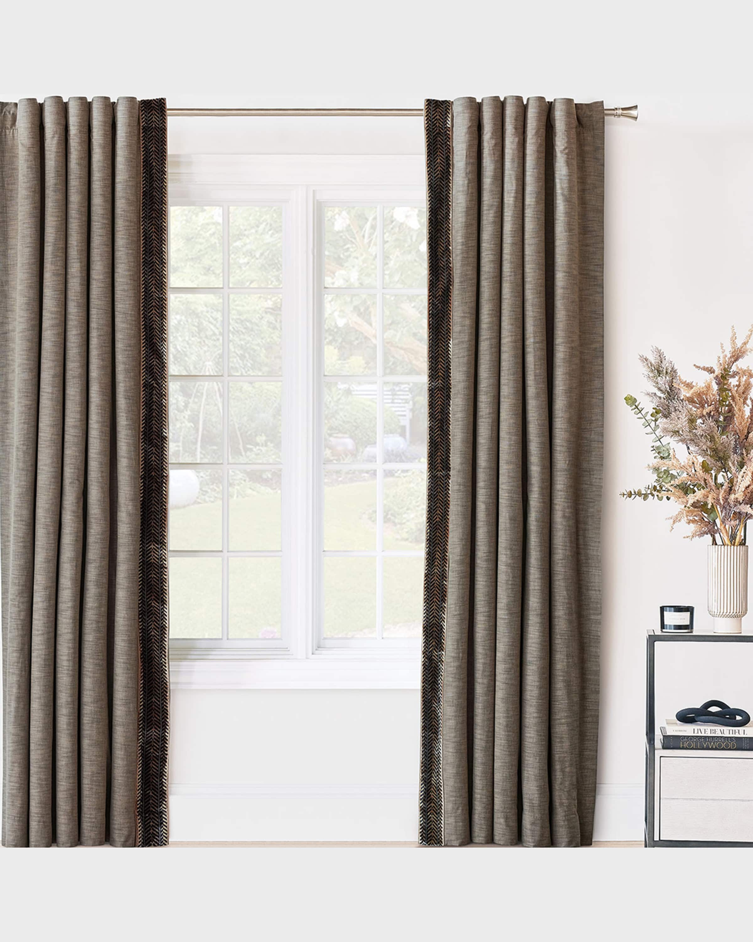 Eastern Accents Talena Chevron Right-Edge Trim Curtain Panel, 108"