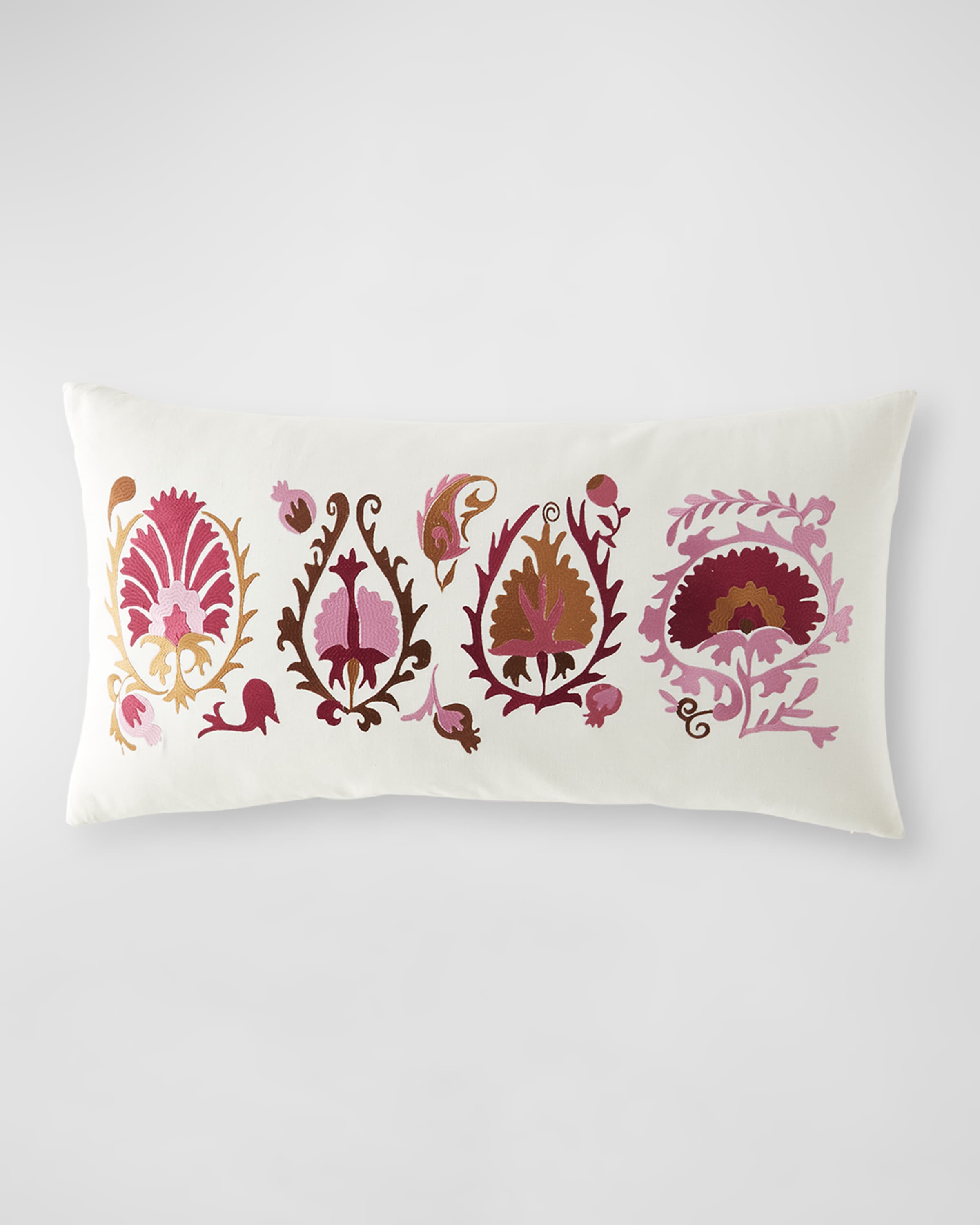 John Robshaw Yash Berry Bolster Pillow, 17" x 32"