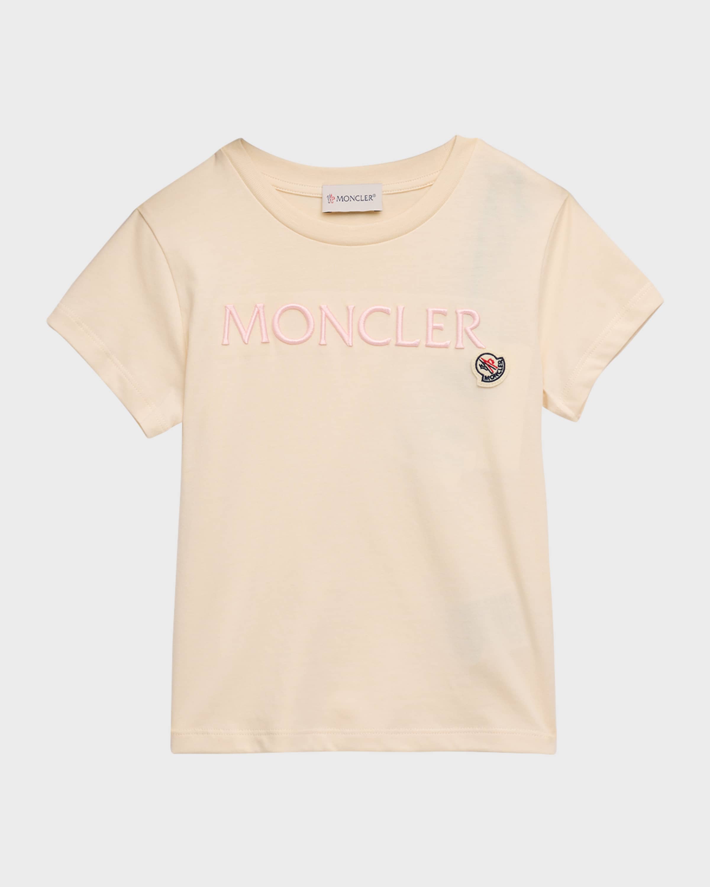 Moncler Girl's Embroidered Logo Short-Sleeve T-Shirt, Size 8-14