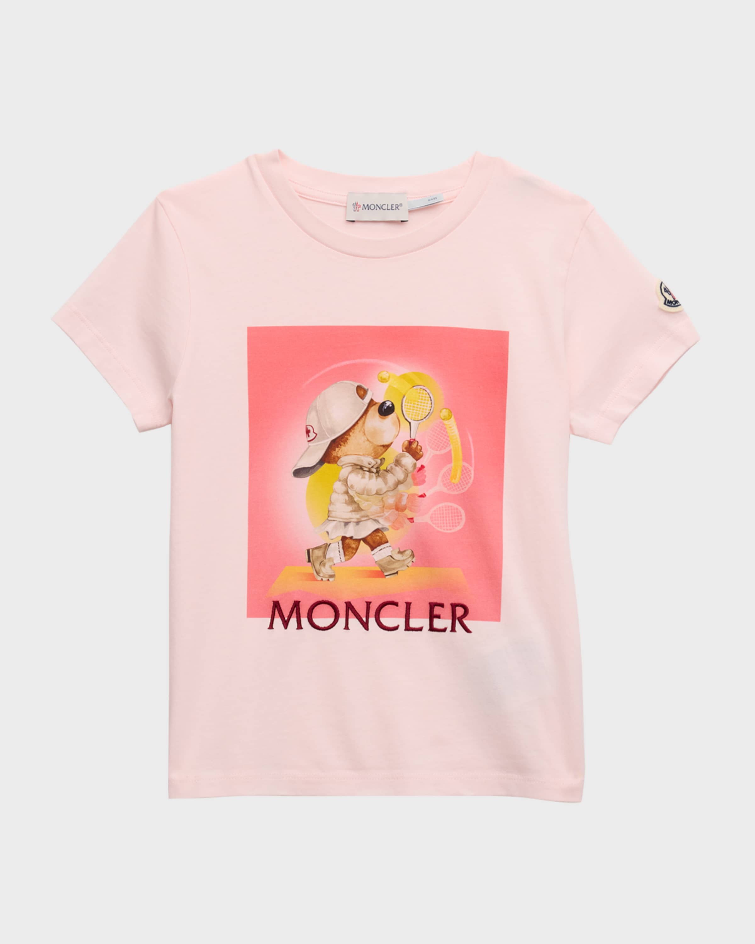 Moncler Girl's Bear Playing Tennis T-Shirt, Size 8-14