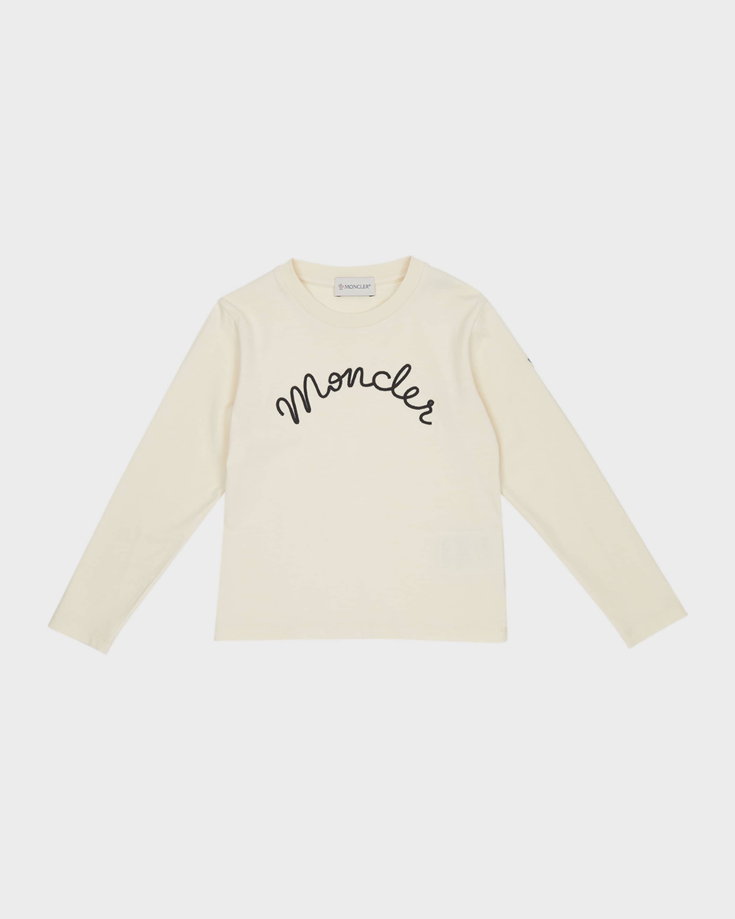 Moncler Girl's Logo Script Long-Sleeve T-Shirt, Size 8-14