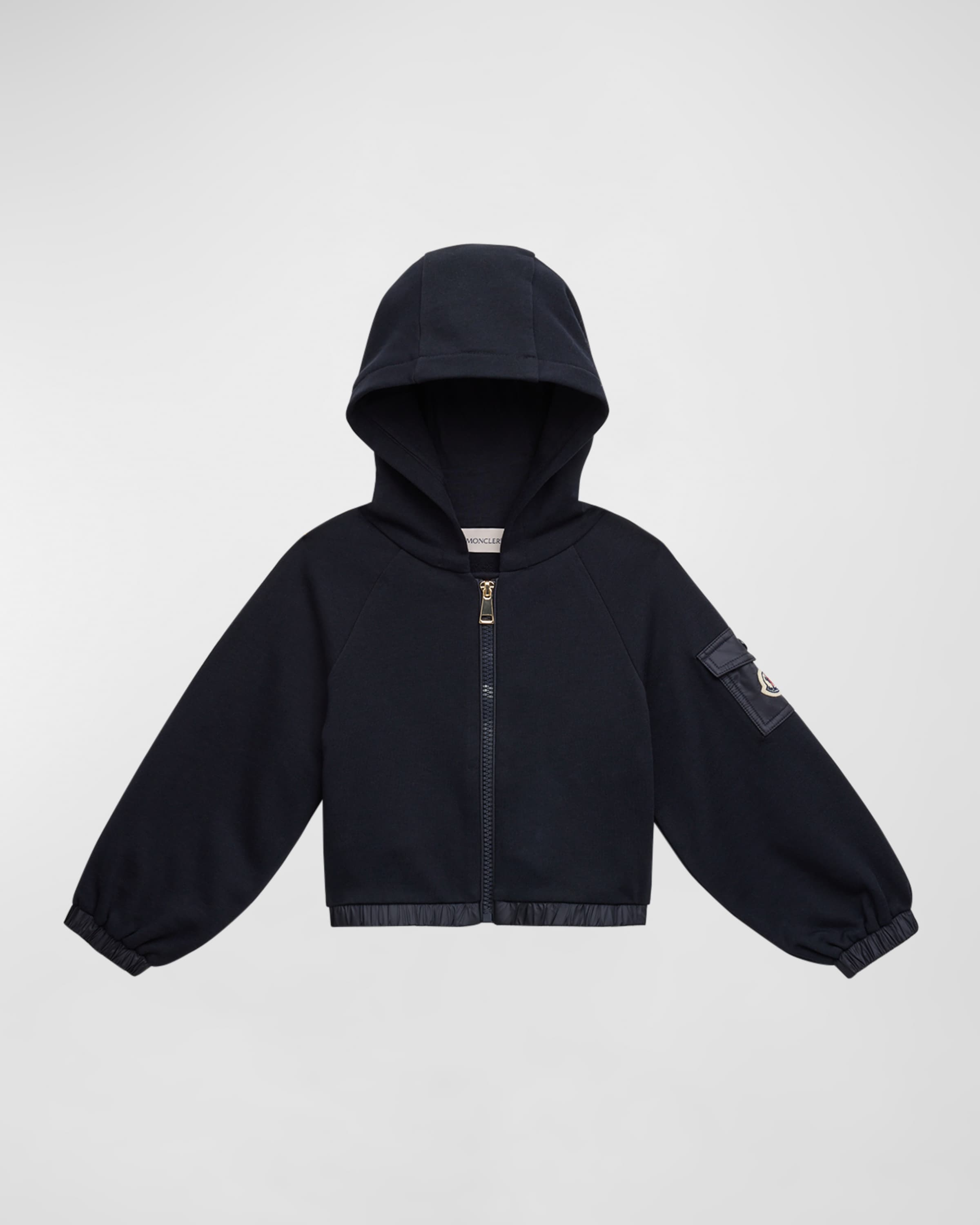 Moncler Girl's Fleece Logo Hoodie, Size 8-14
