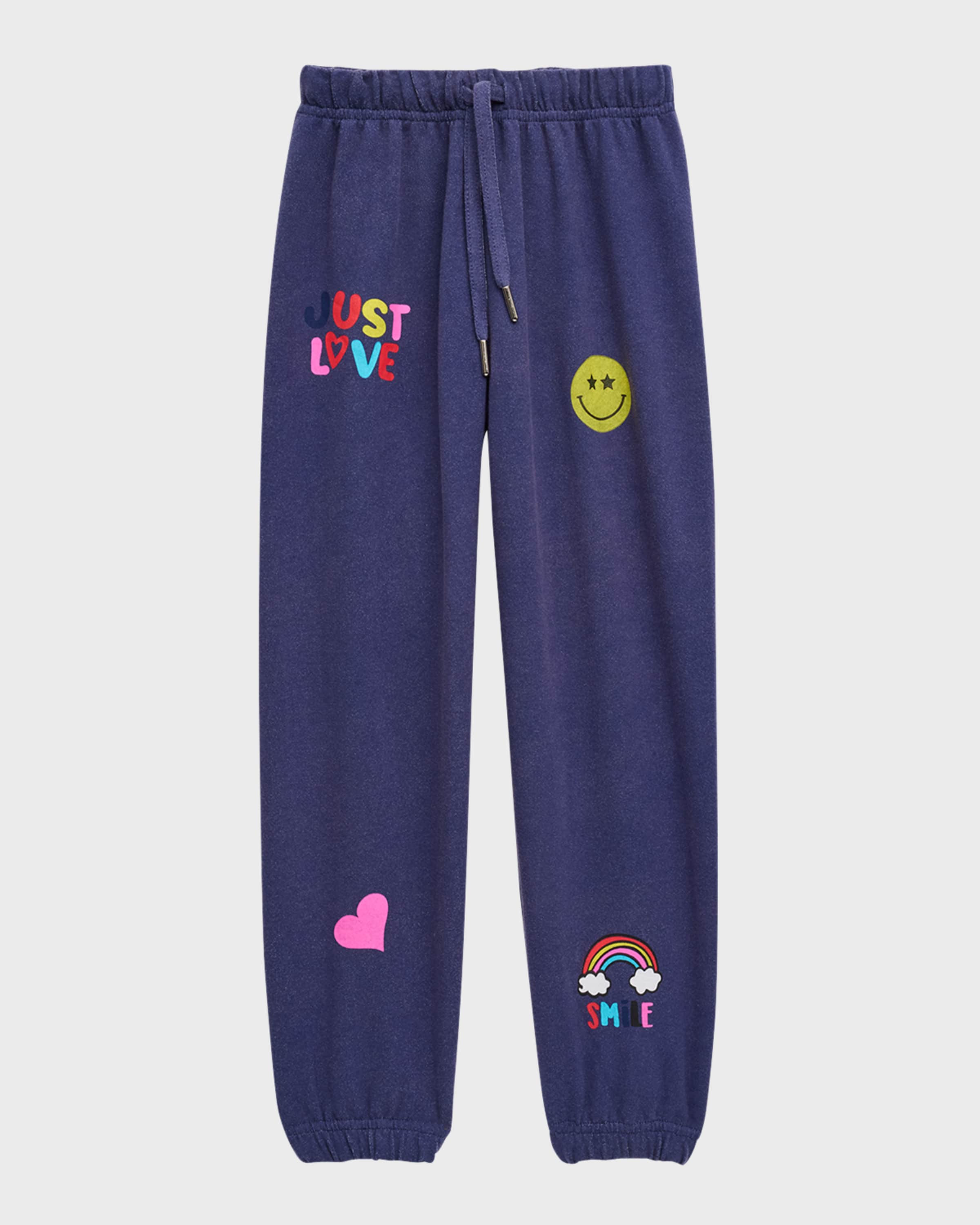 Flowers by Zoe Girl's Just Love Printed Sweatpants, Size S-XL