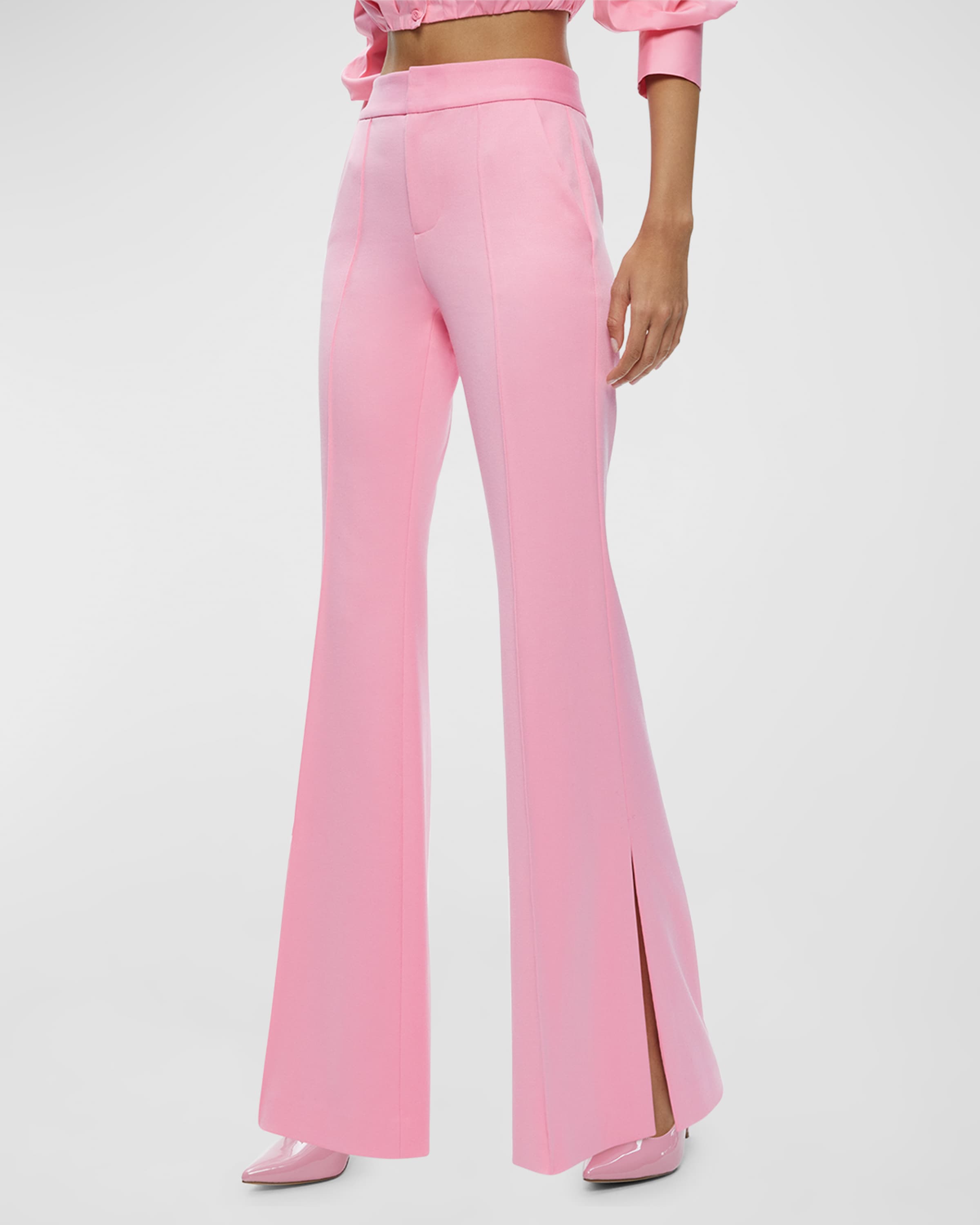 Alice + Olivia Danette Mid-Rise Flare Trousers