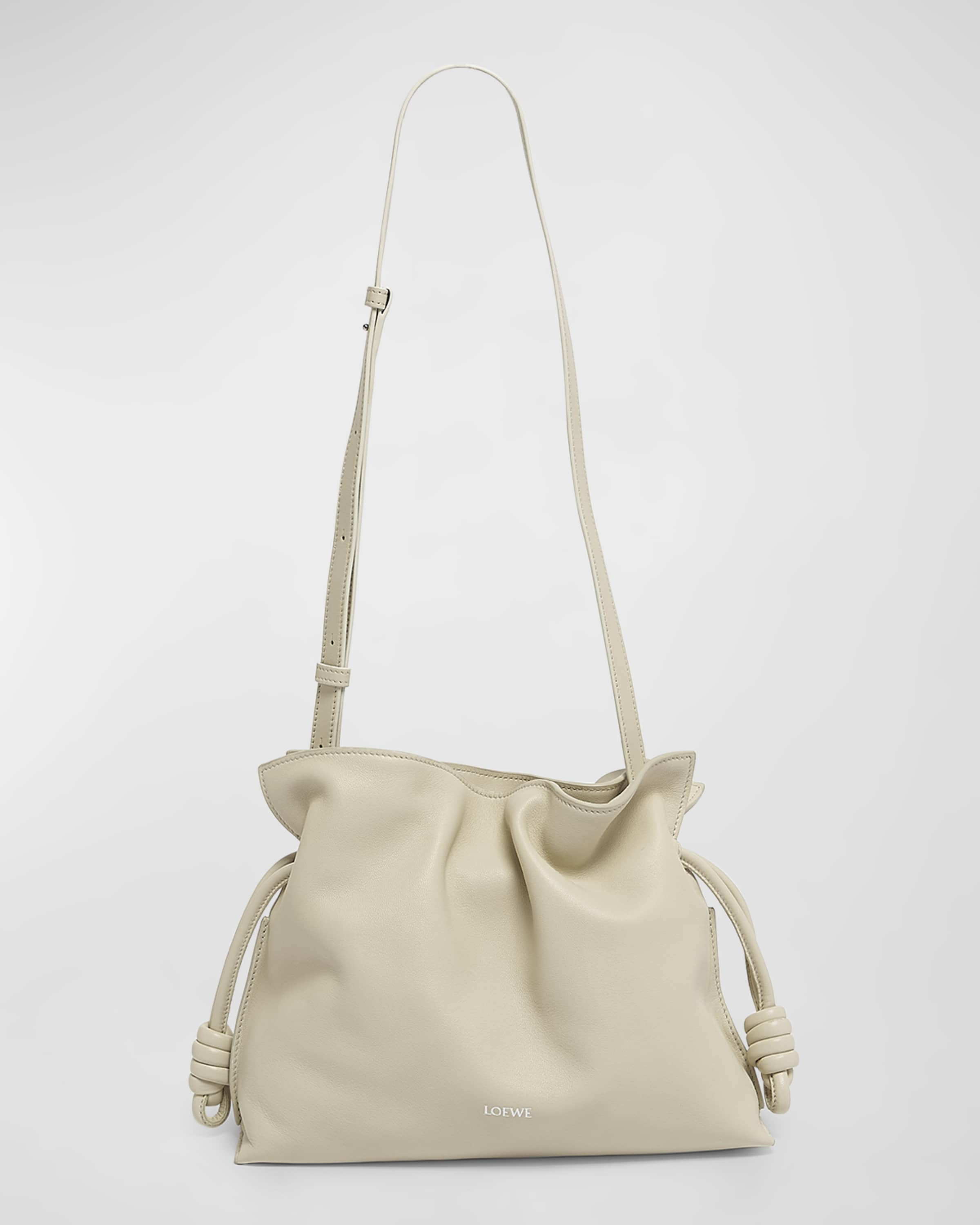 LOEWE Flamenco Clutch Bag in Napa Leather in the color Sea Salt with Golden Foil Anagram