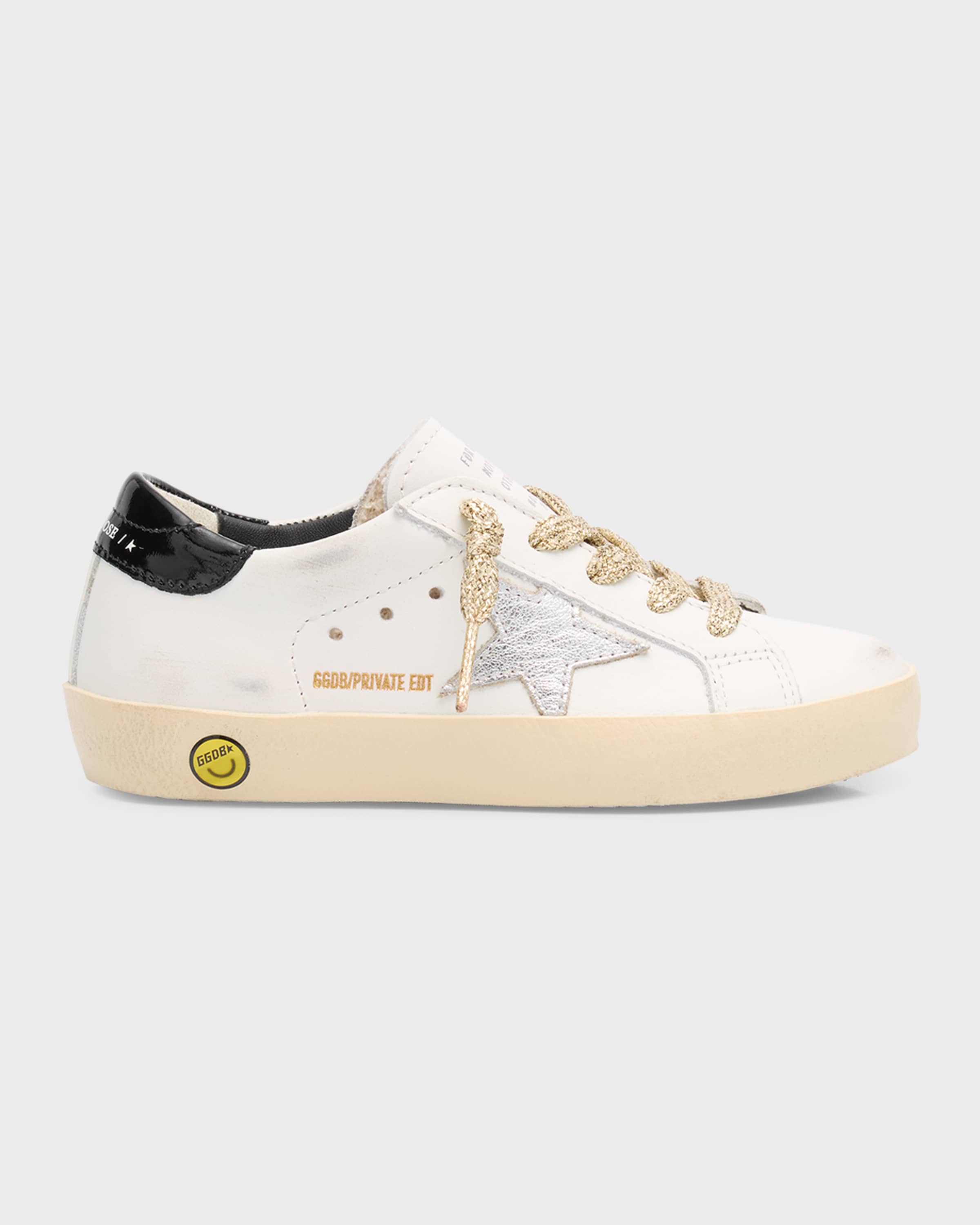 Golden Goose Girl's Superstar Mixed Leather Low-Top Sneakers, Baby/Toddler