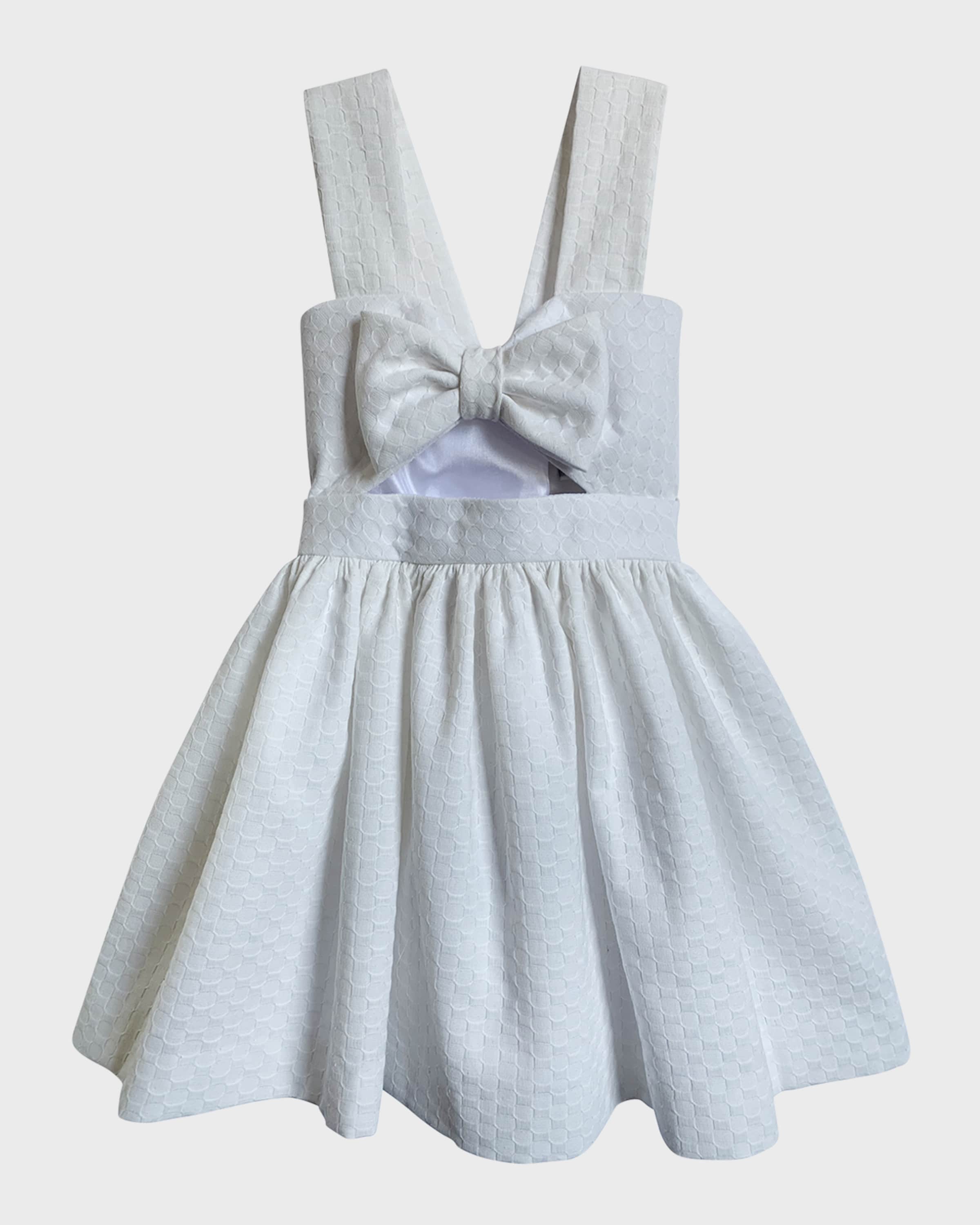 Helena Girl's Pique Peek a Bow Dress, Size 7-14