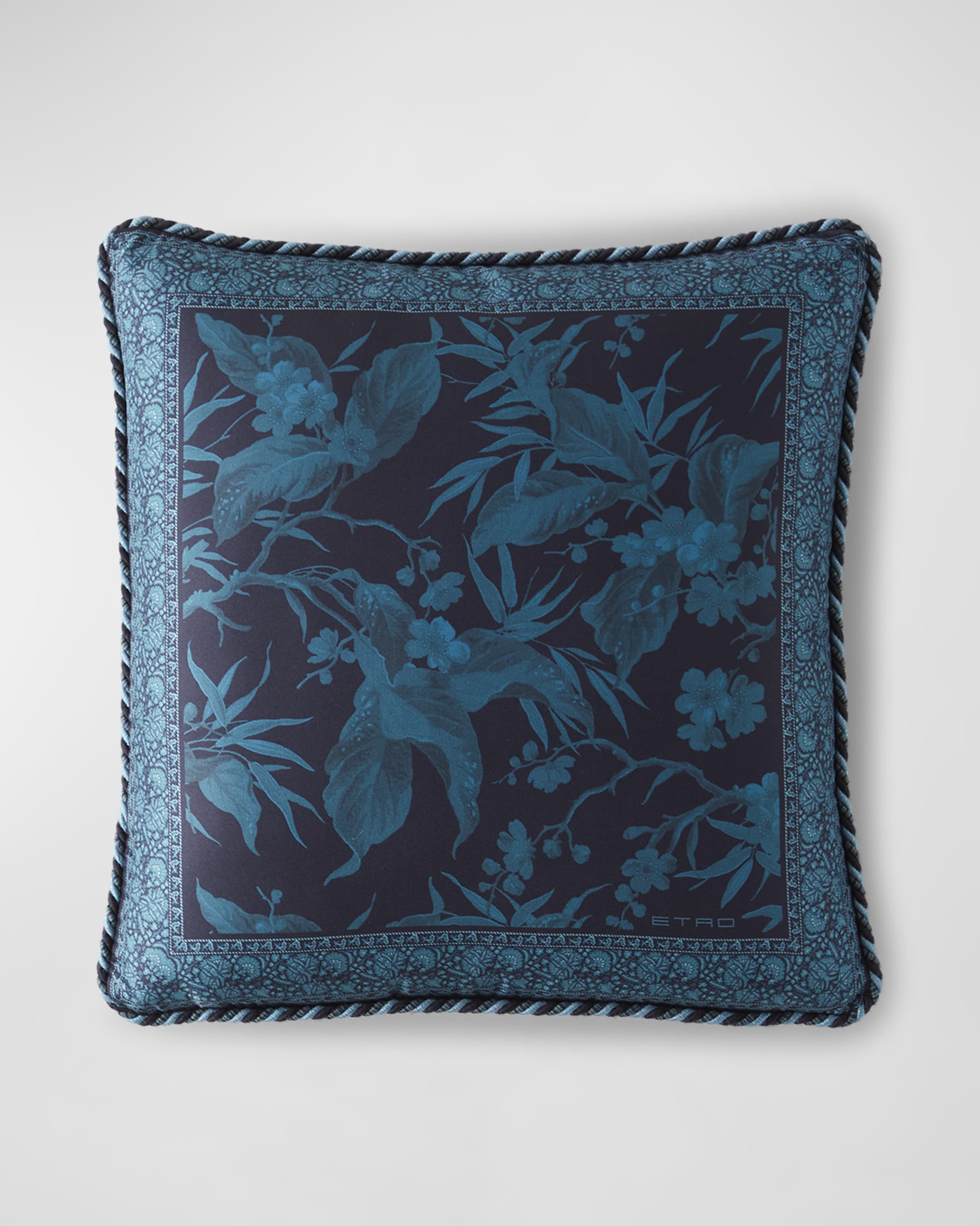 Etro Peach Tree Corded Pillow, 16" Square