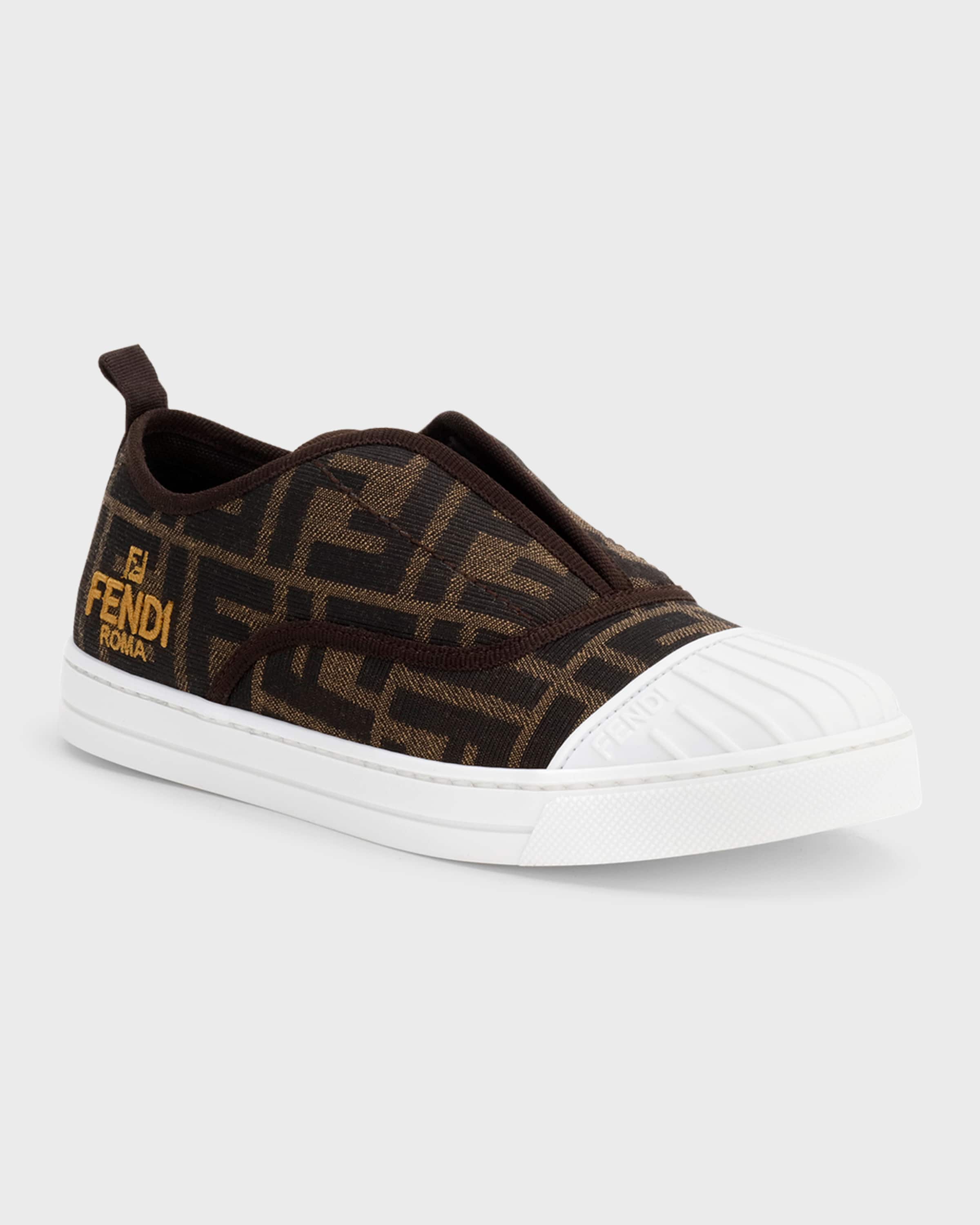 Fendi Kid's FF Logo-Print Slip-On Sneakers, Toddlers/Kids