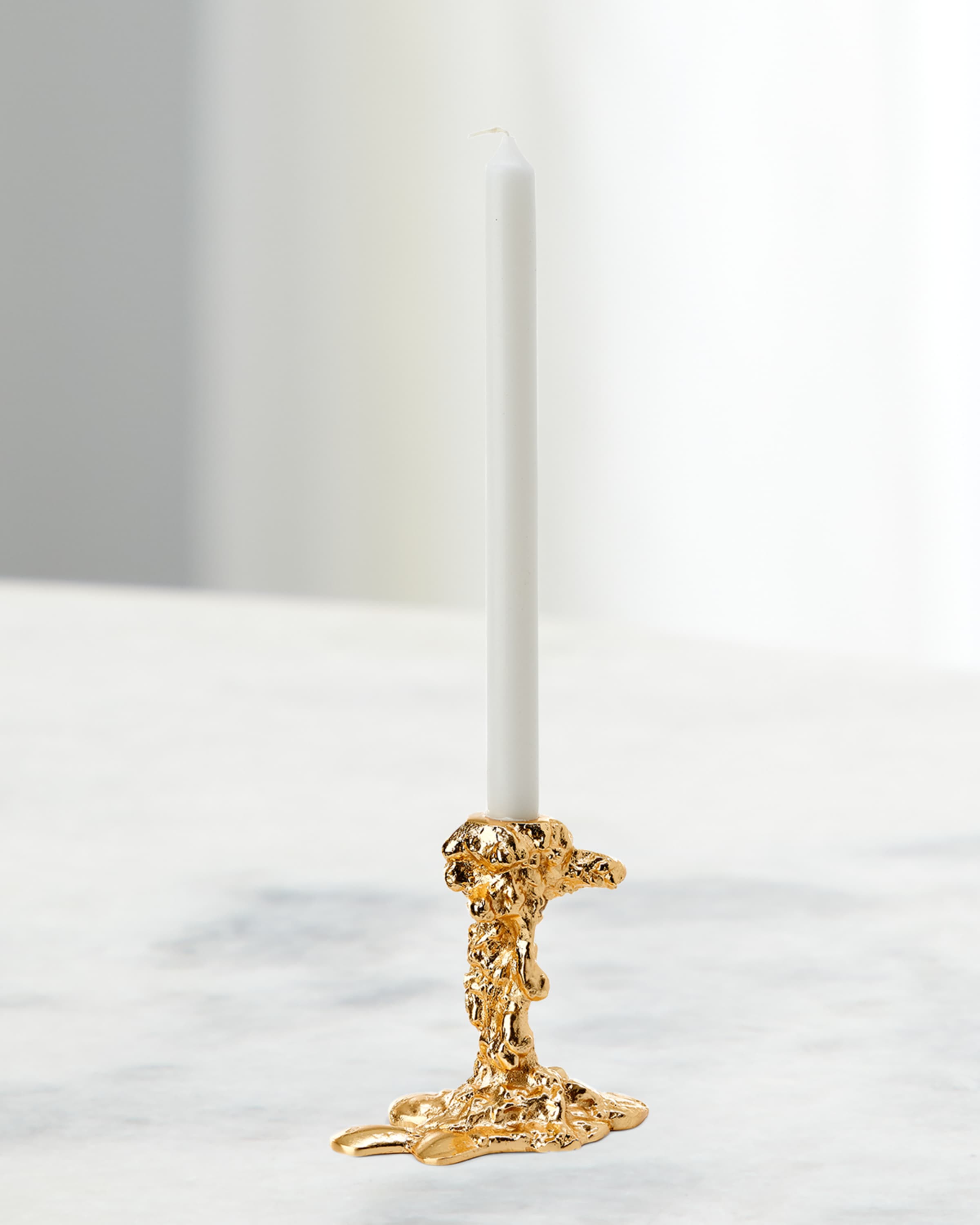 POLSPOTTEN Gold Drip Candle Holder - 6"
