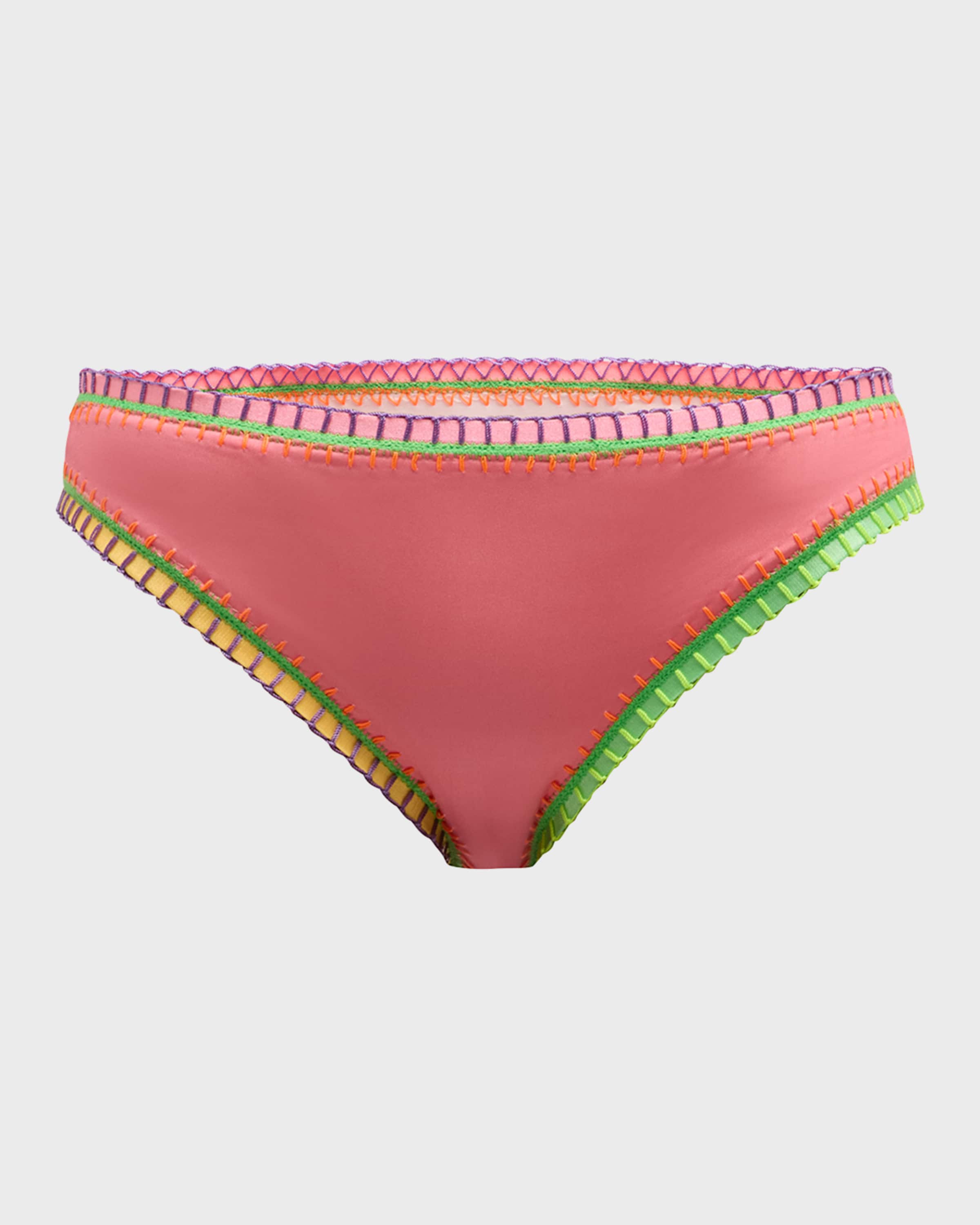 Platinum Inspired by Solange Ferrarini Crochet-Trim Scoop Bikini Bottoms