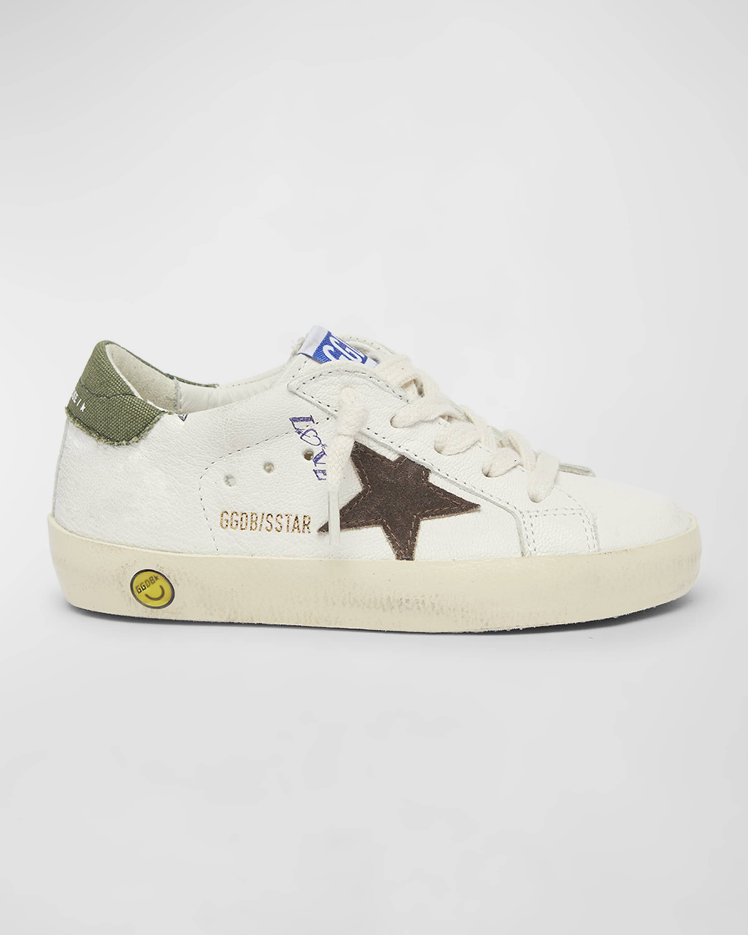 Golden Goose Kid's Super Star Nappa Leather Sneakers, Baby/Toddler