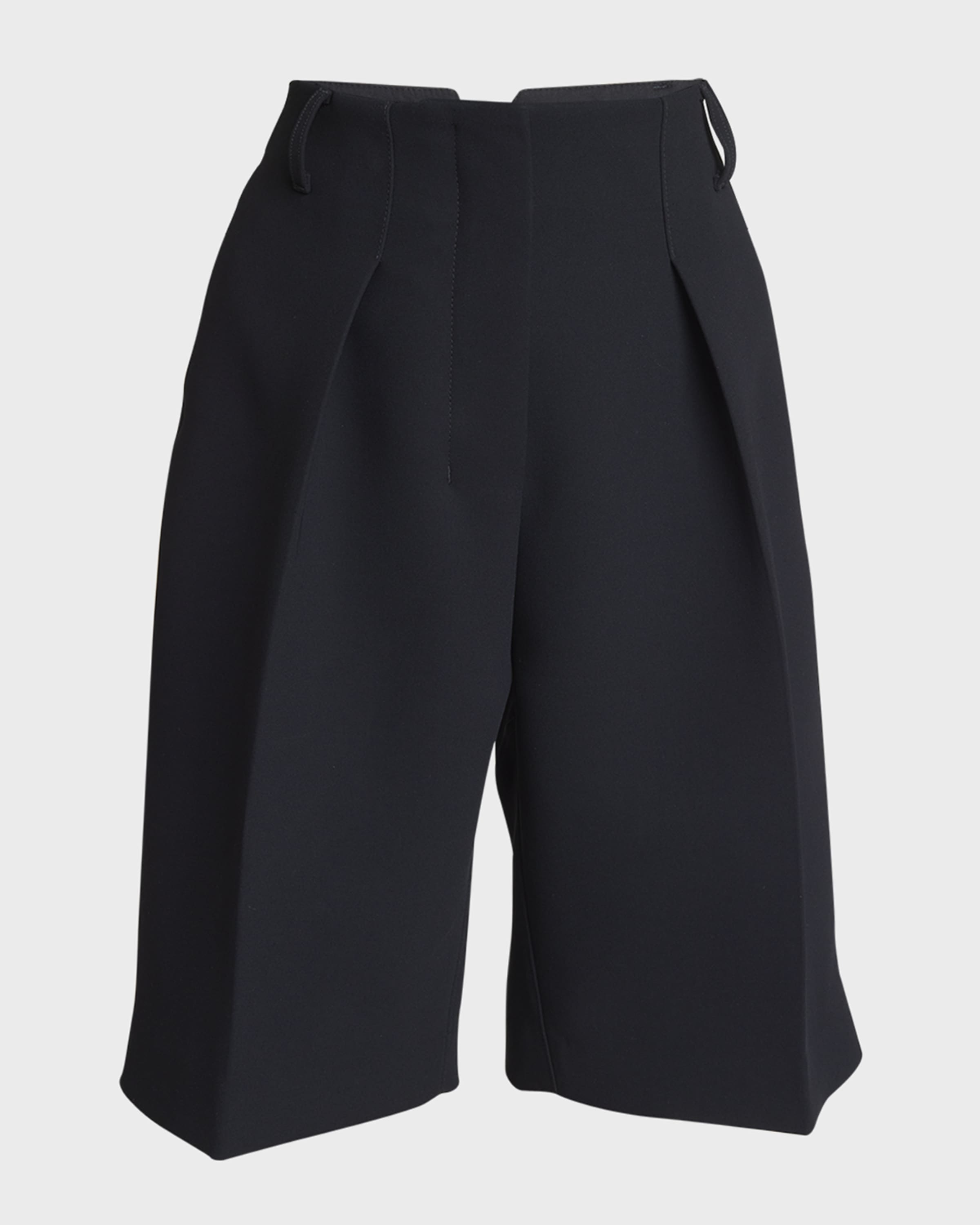 Jacquemus Ovalo High-Rise Pleated Straight-Leg Bermuda Shorts