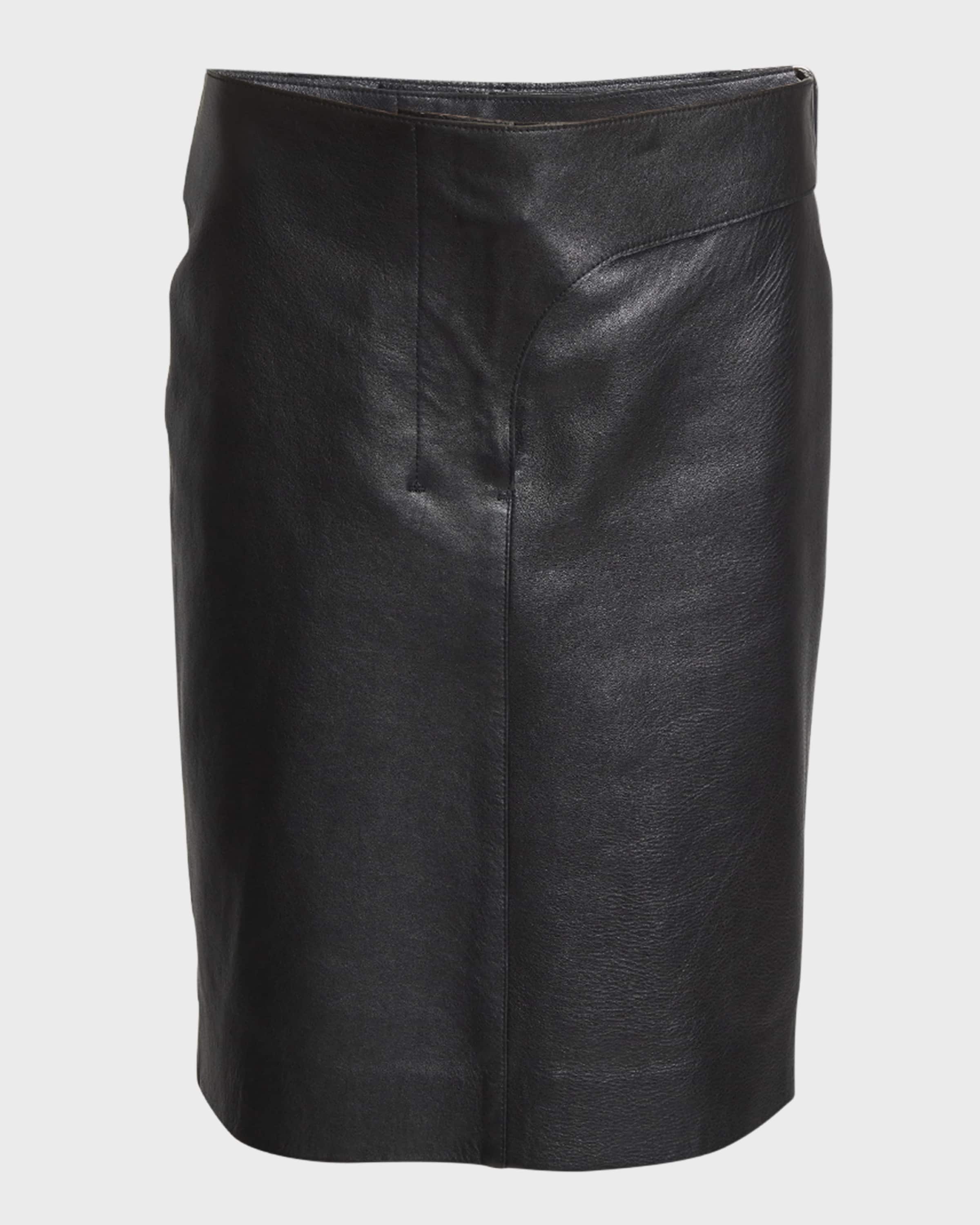 Jacquemus Obra Straight Leather Skirt