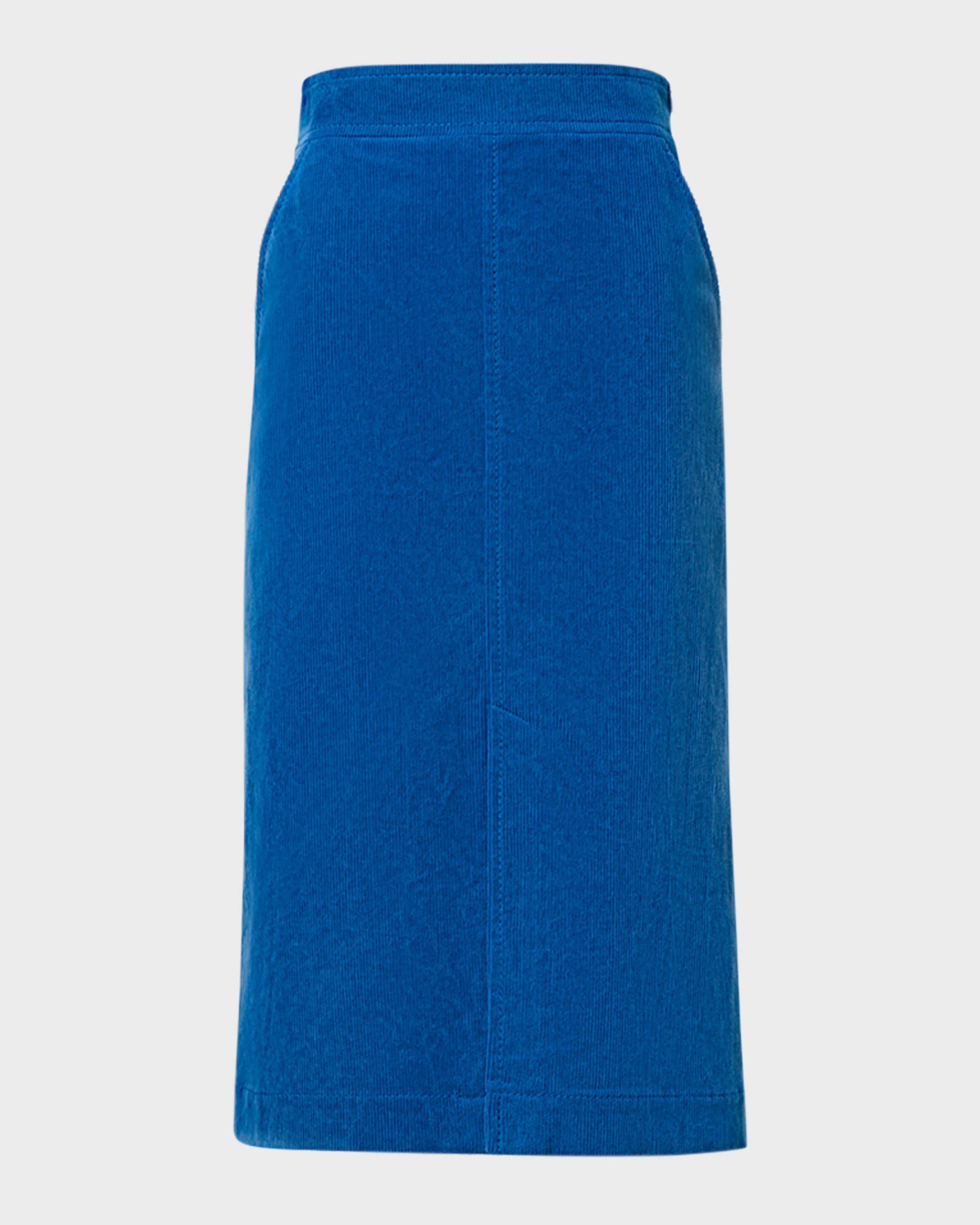 Akris punto Washed Stretch Corduroy A-Line Midi Skirt