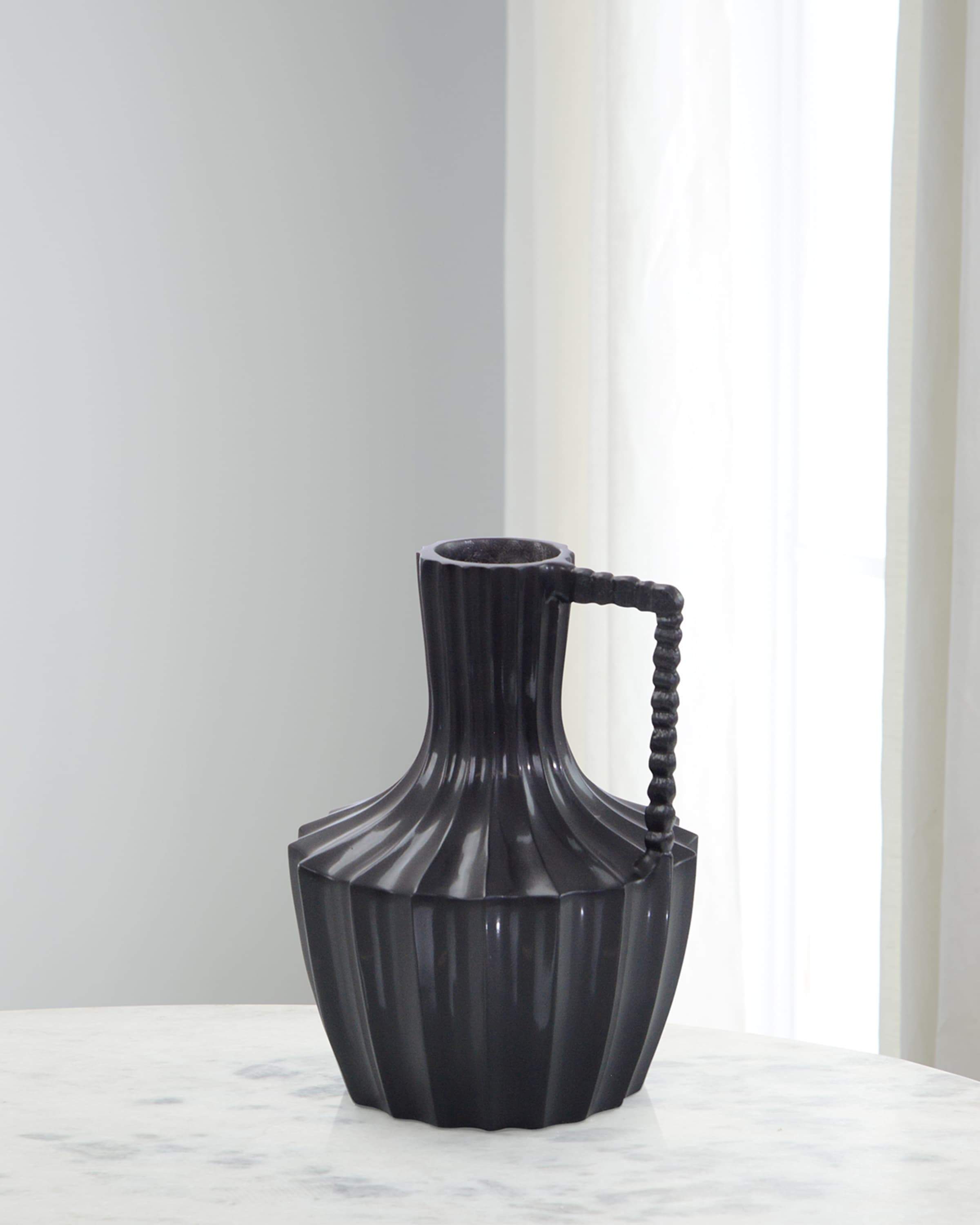 John-Richard Collection Black Mykonos Vase