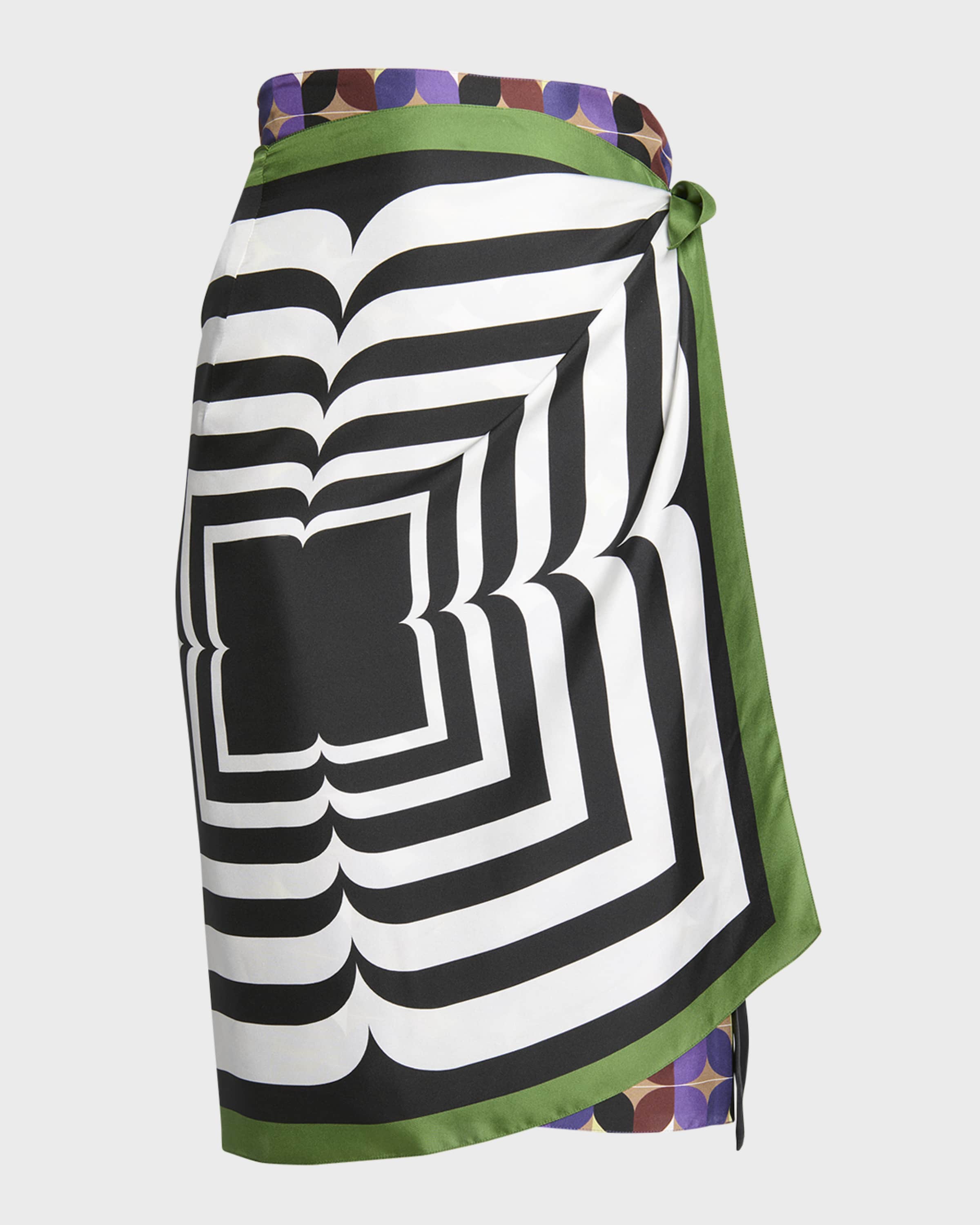 Dries Van Noten Scarfy Printed Wrap Midi Skirt