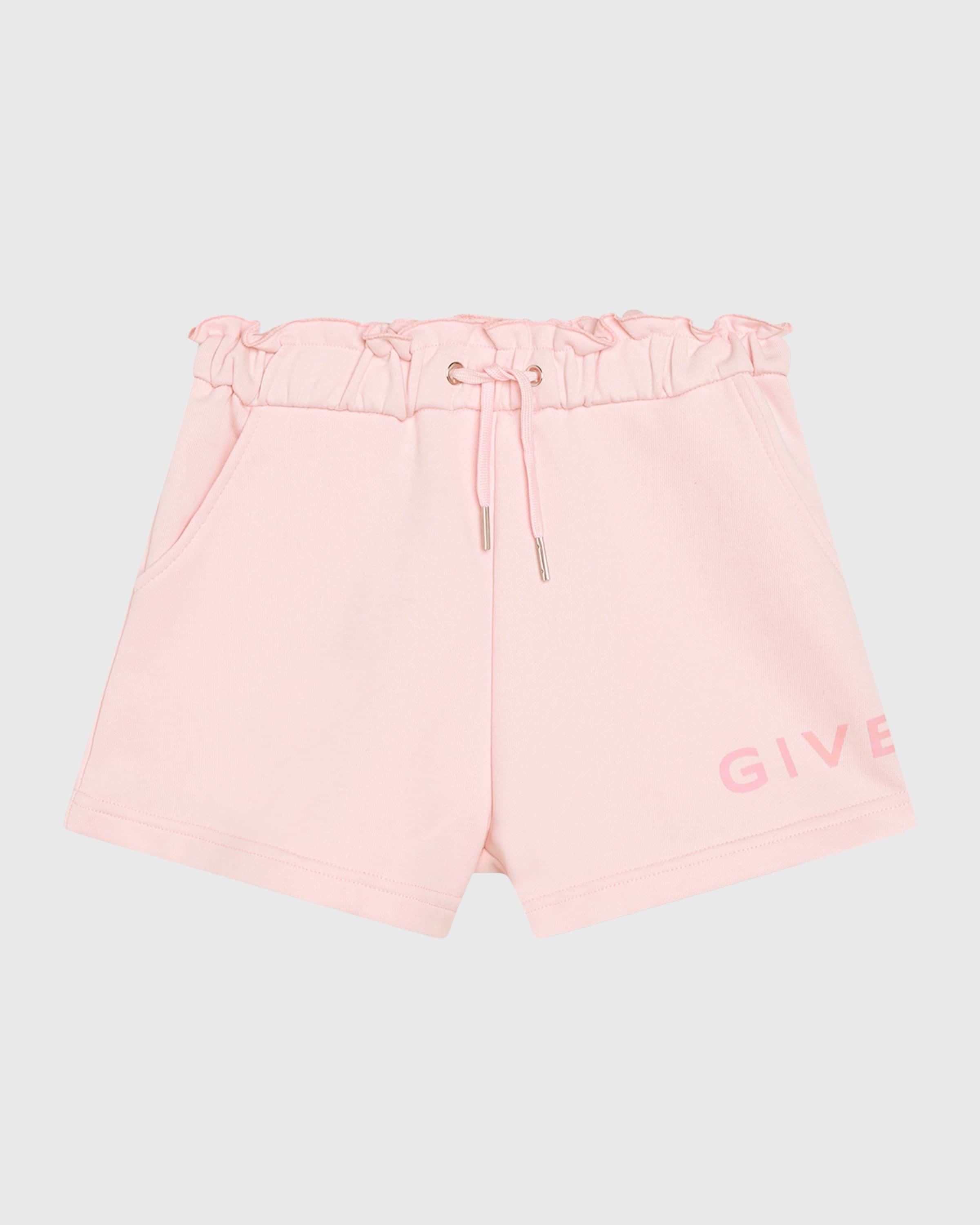Givenchy Girl's Fleece Logo Shorts, Size 4-5