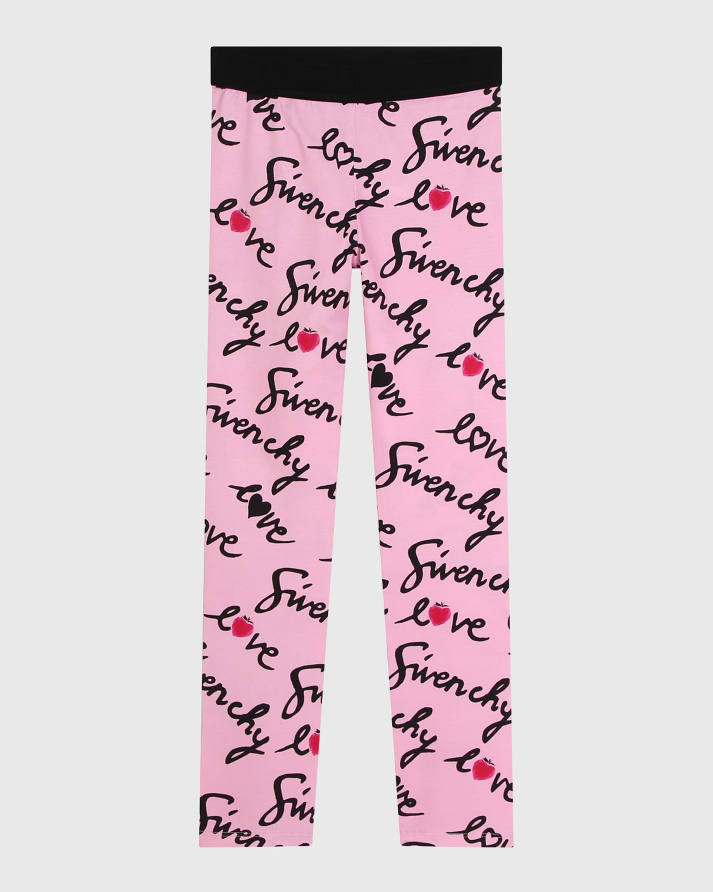 Givenchy Girl's Love Logo-Print Cotton Jersey Leggings, Size 4-5