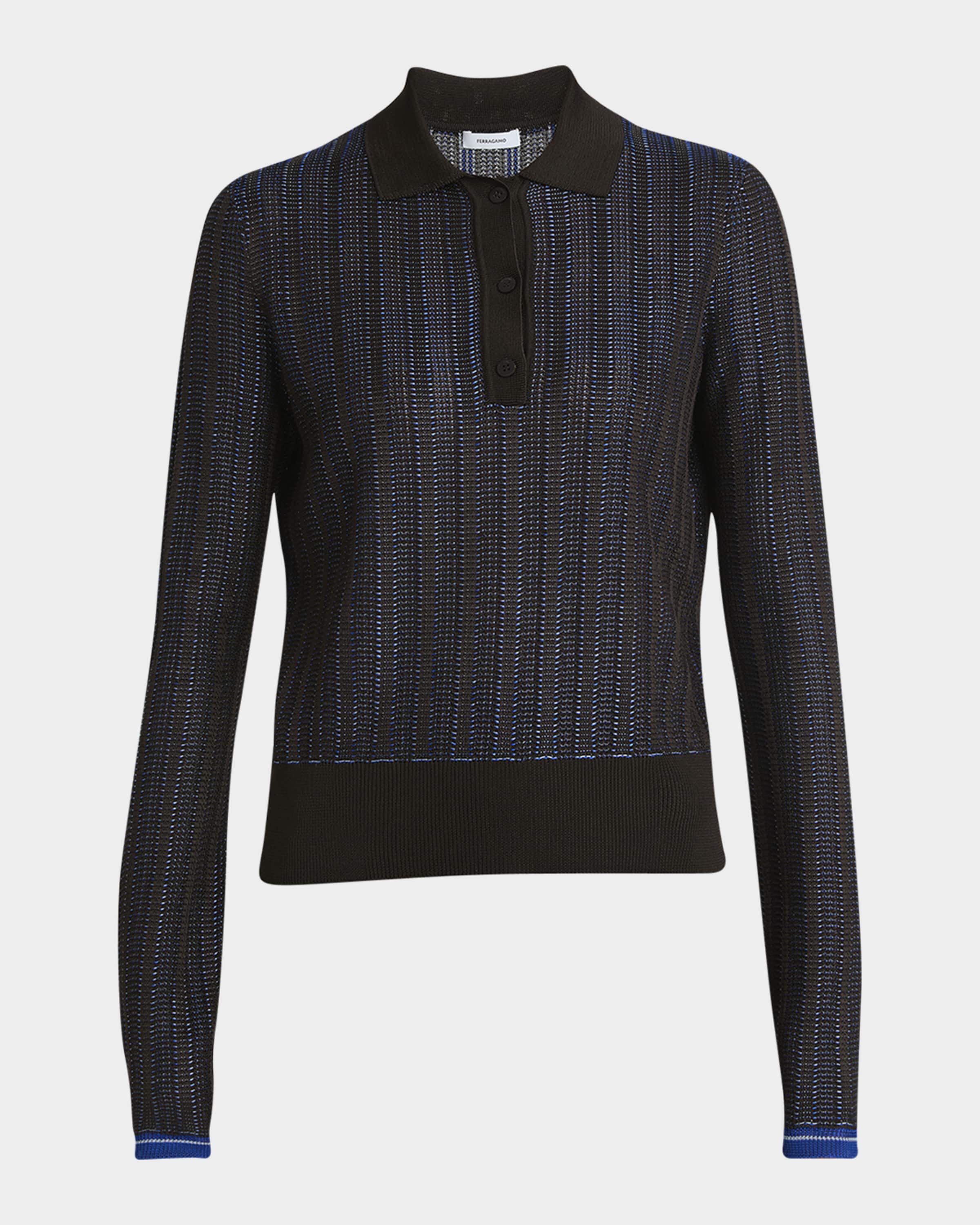 Ferragamo Multicolor Knit Polo Sweater