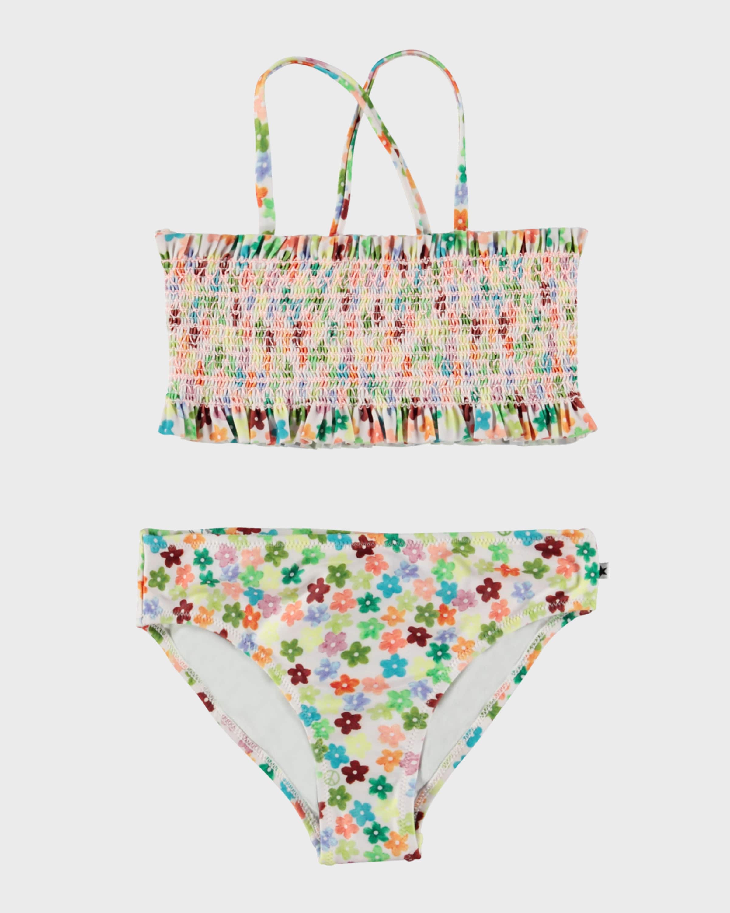 Molo Girl's Nita Flower Petit Two-Piece Swimsuit, Size 3-6