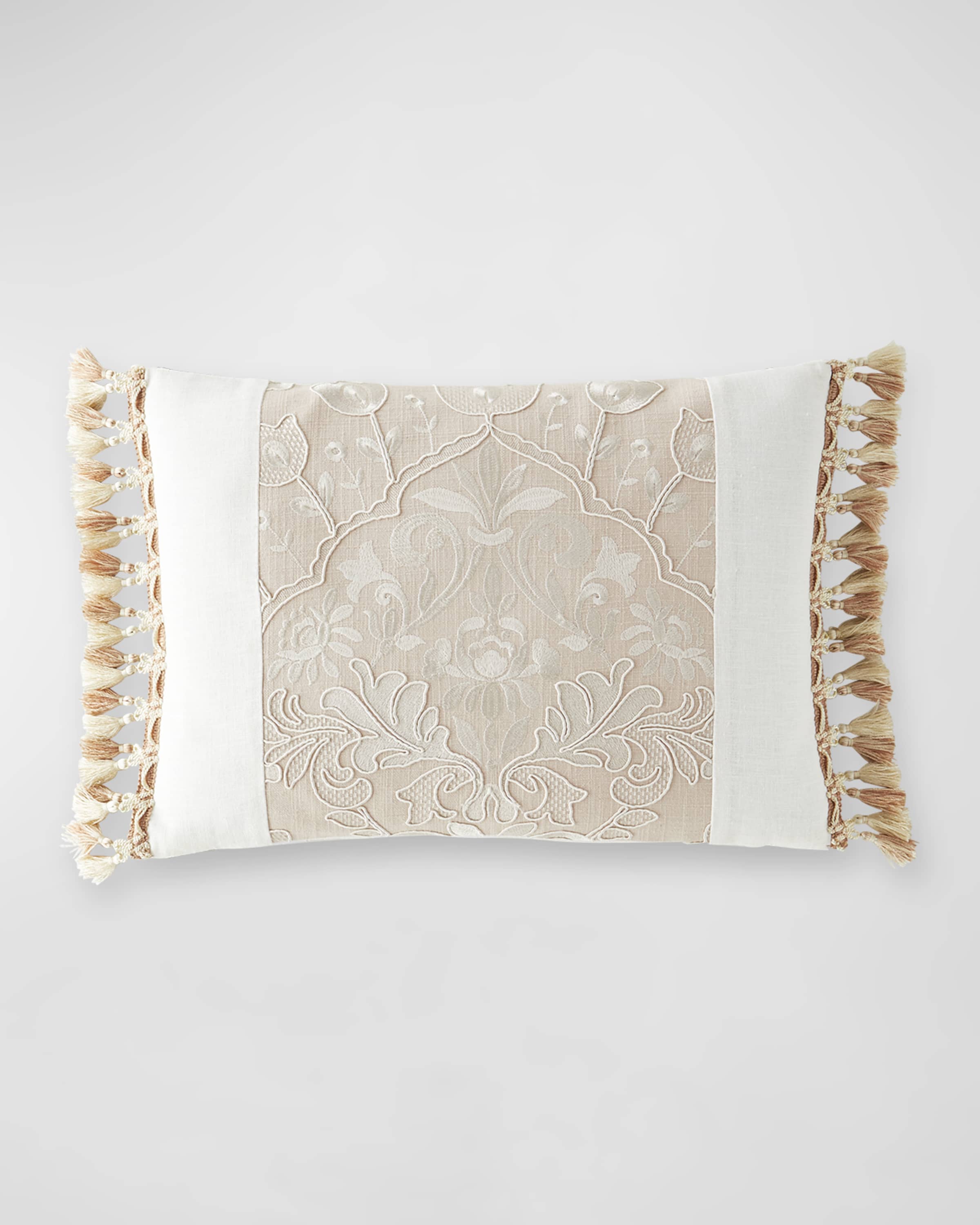 Austin Horn Collection Tulip Embroidered Boudoir Pillow, 20" x 14"
