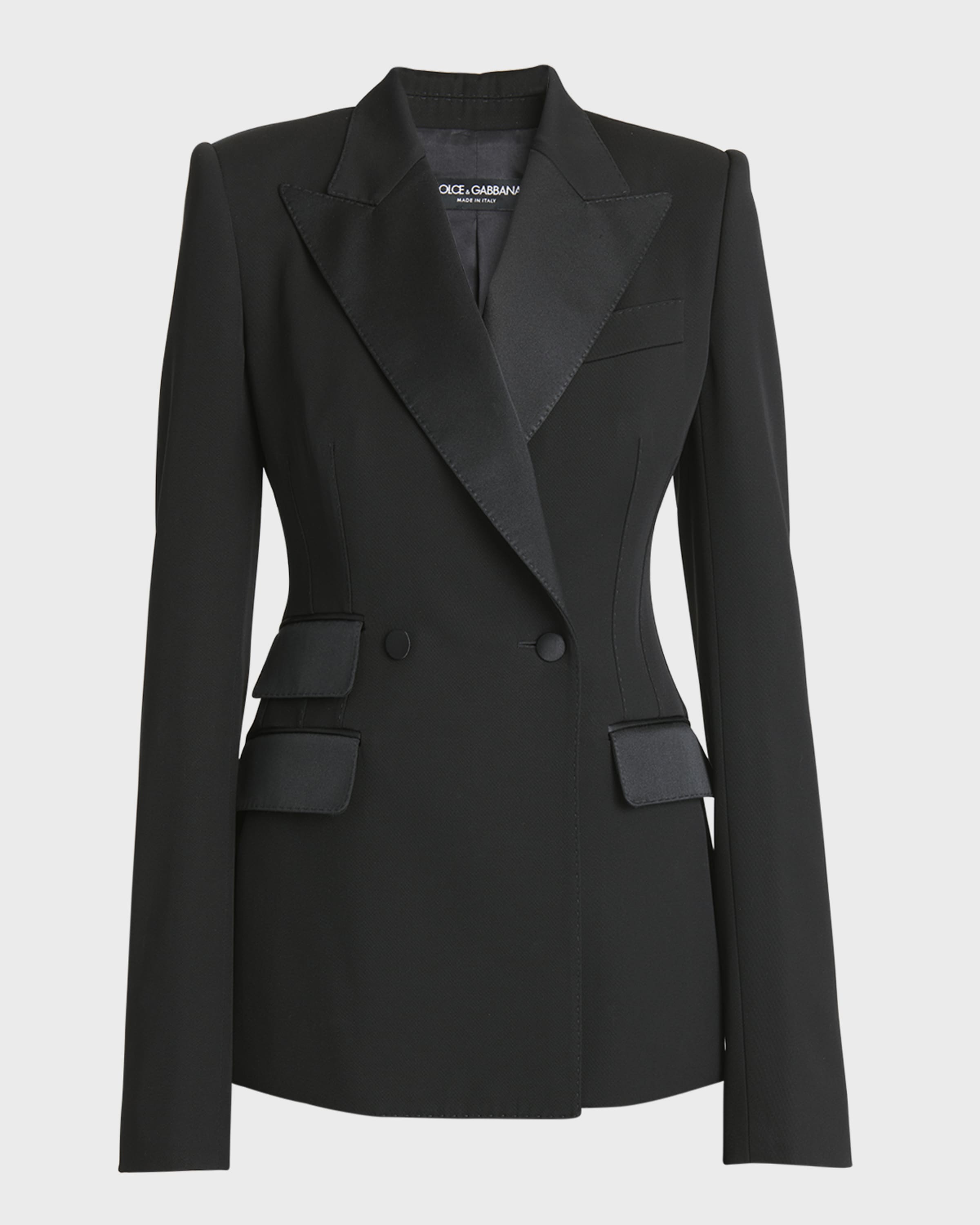 Dolce&Gabbana Lana Double-Breasted Gabardine Blazer Jacket