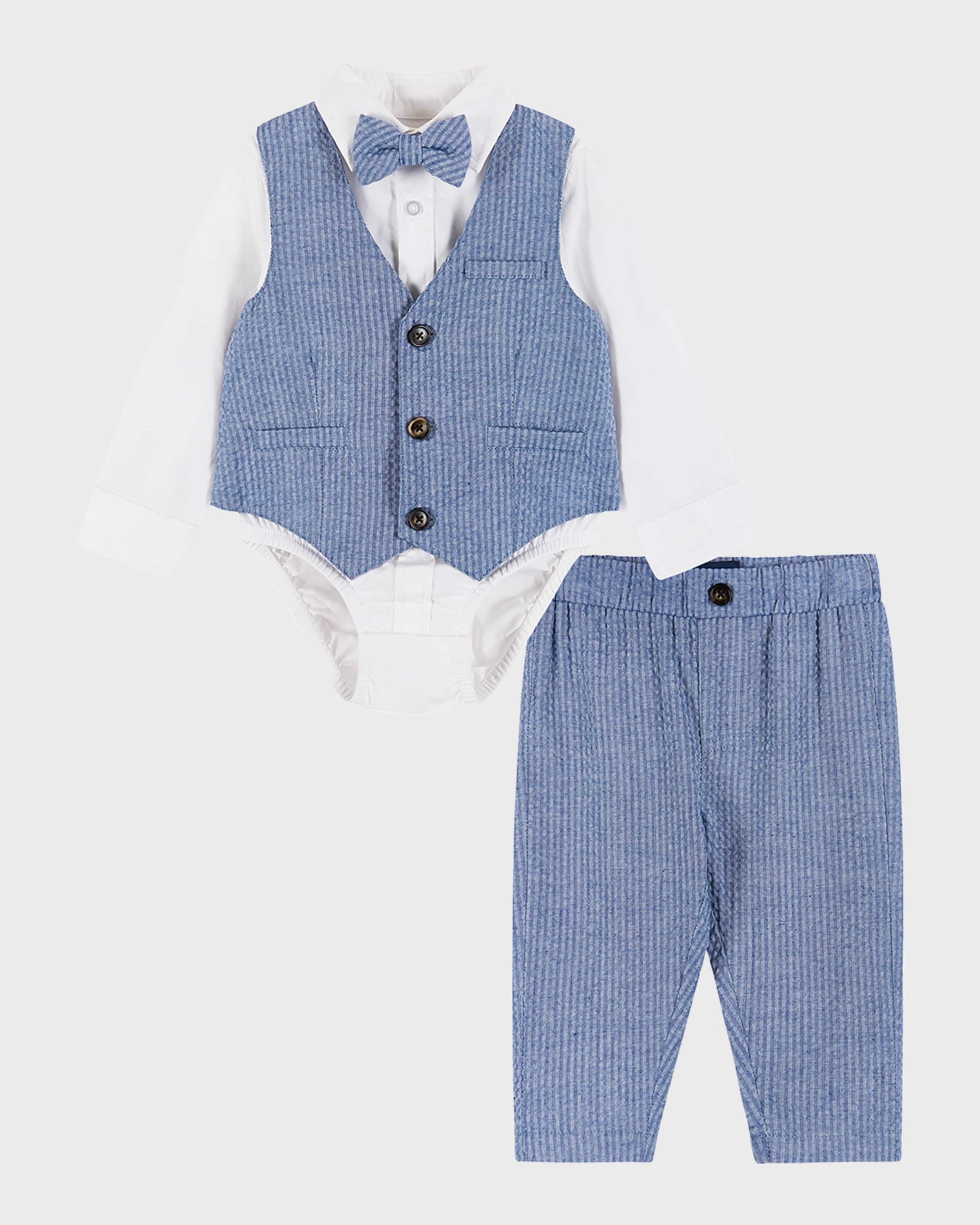 Andy & Evan Boy's Four-Piece Suit Set, Size Newborn-24M
