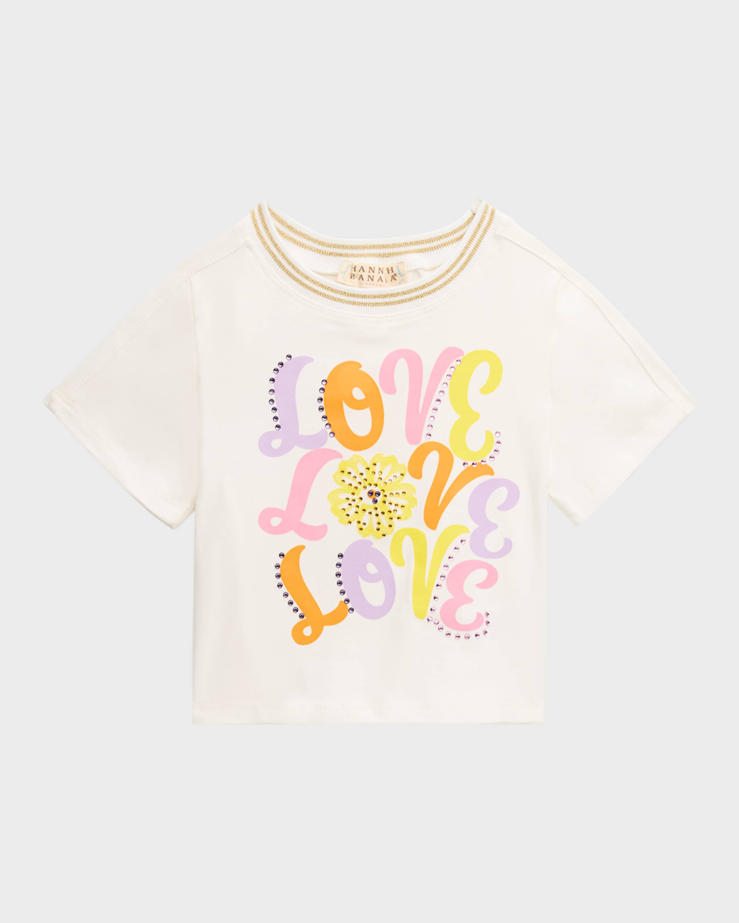 Hannah Banana Girl's Graphic Love Crop Top, Size 4-6