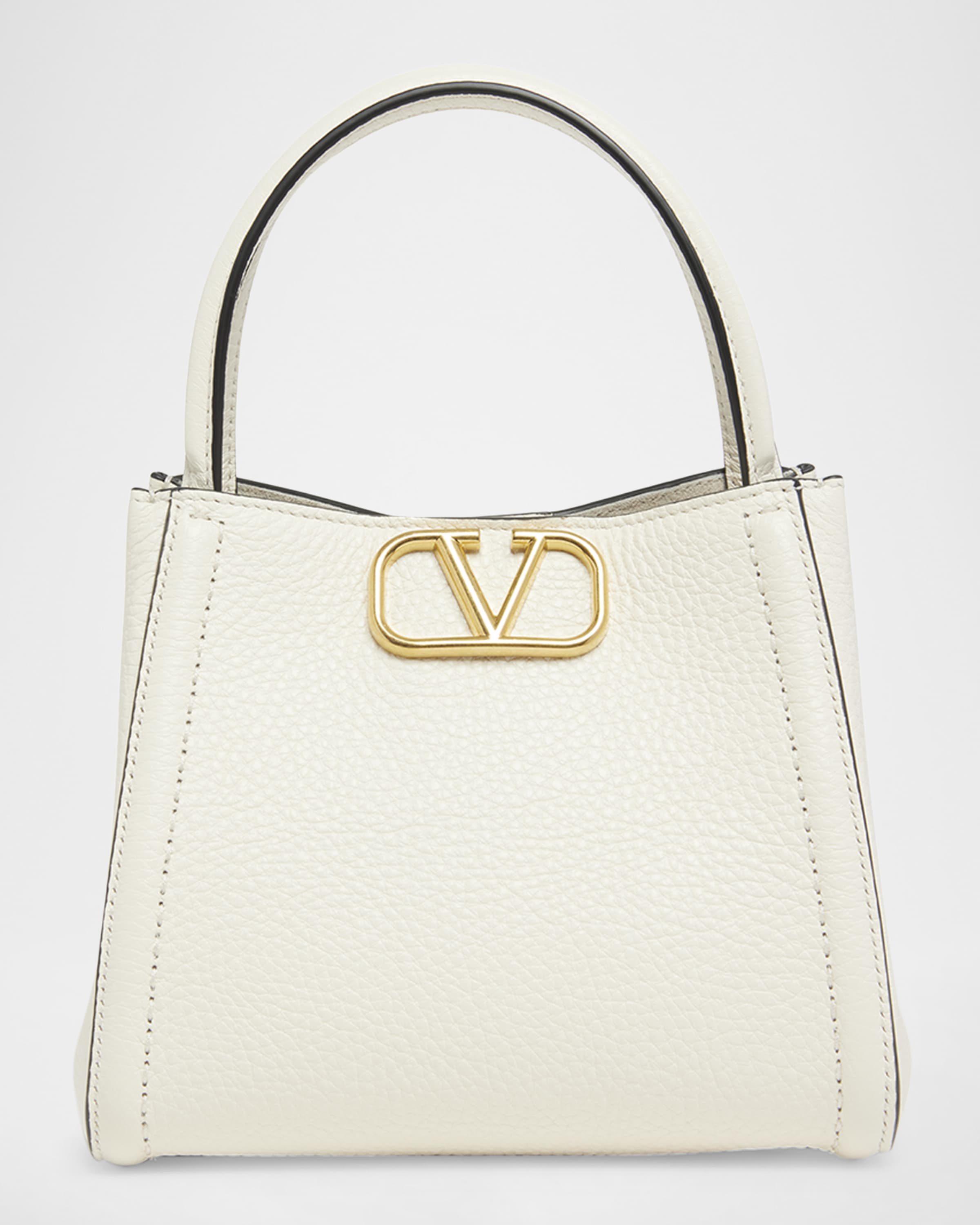 Valentino Garavani Alltime VLOGO Small Leather Top-Handle Bag