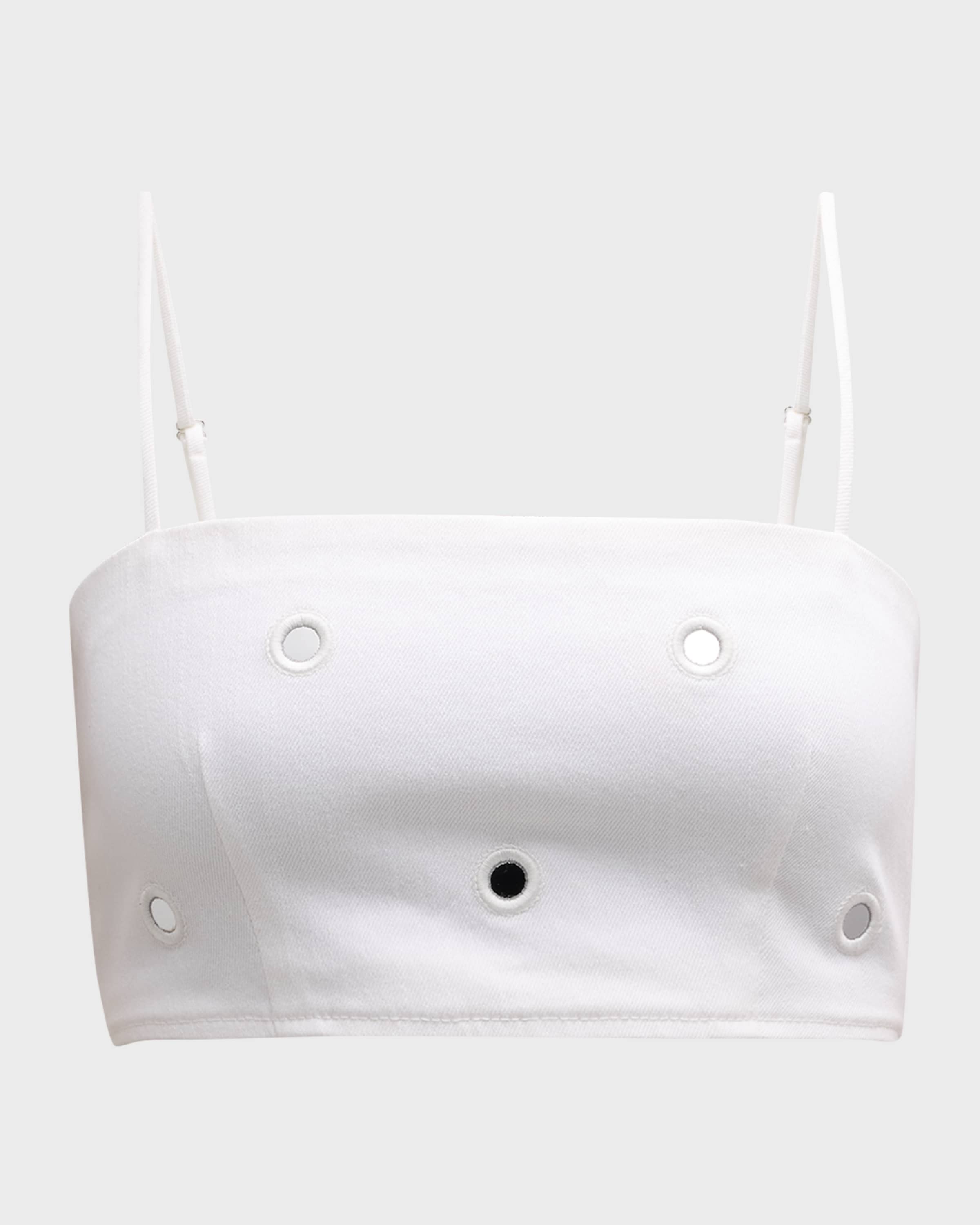 Cinq a Sept Nikki Mirror Denim Crop Top